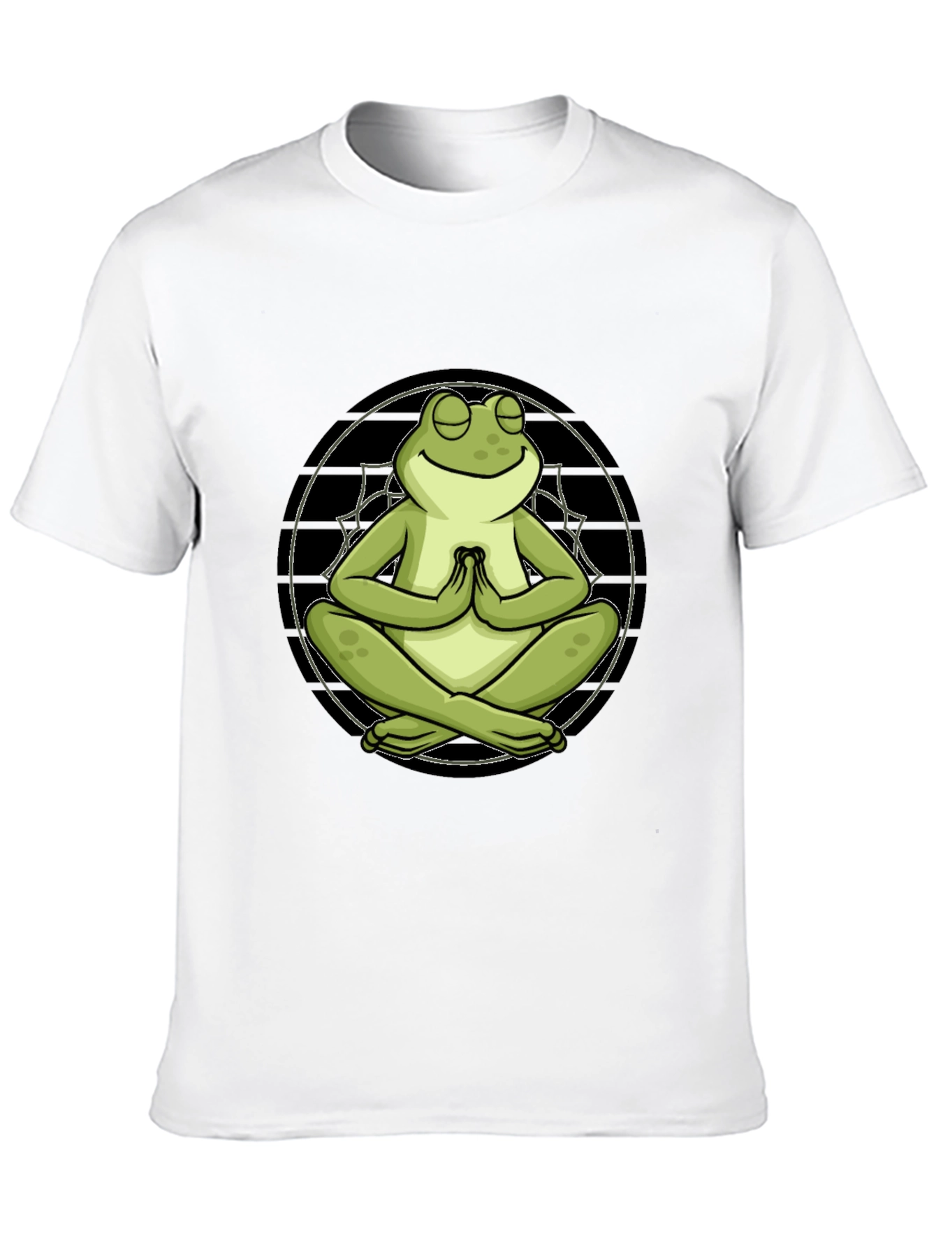 Black Meditating Frog T-Shirt - Relaxed Fit view 10