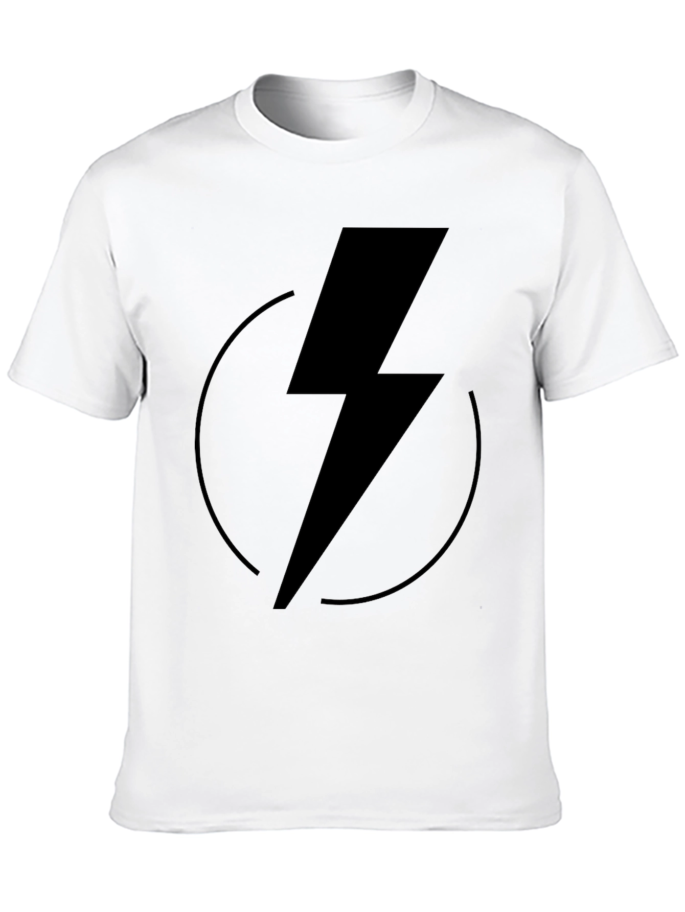 Black Lightning Bolt Graphic Tee - Modern Black T-Shirt view 10