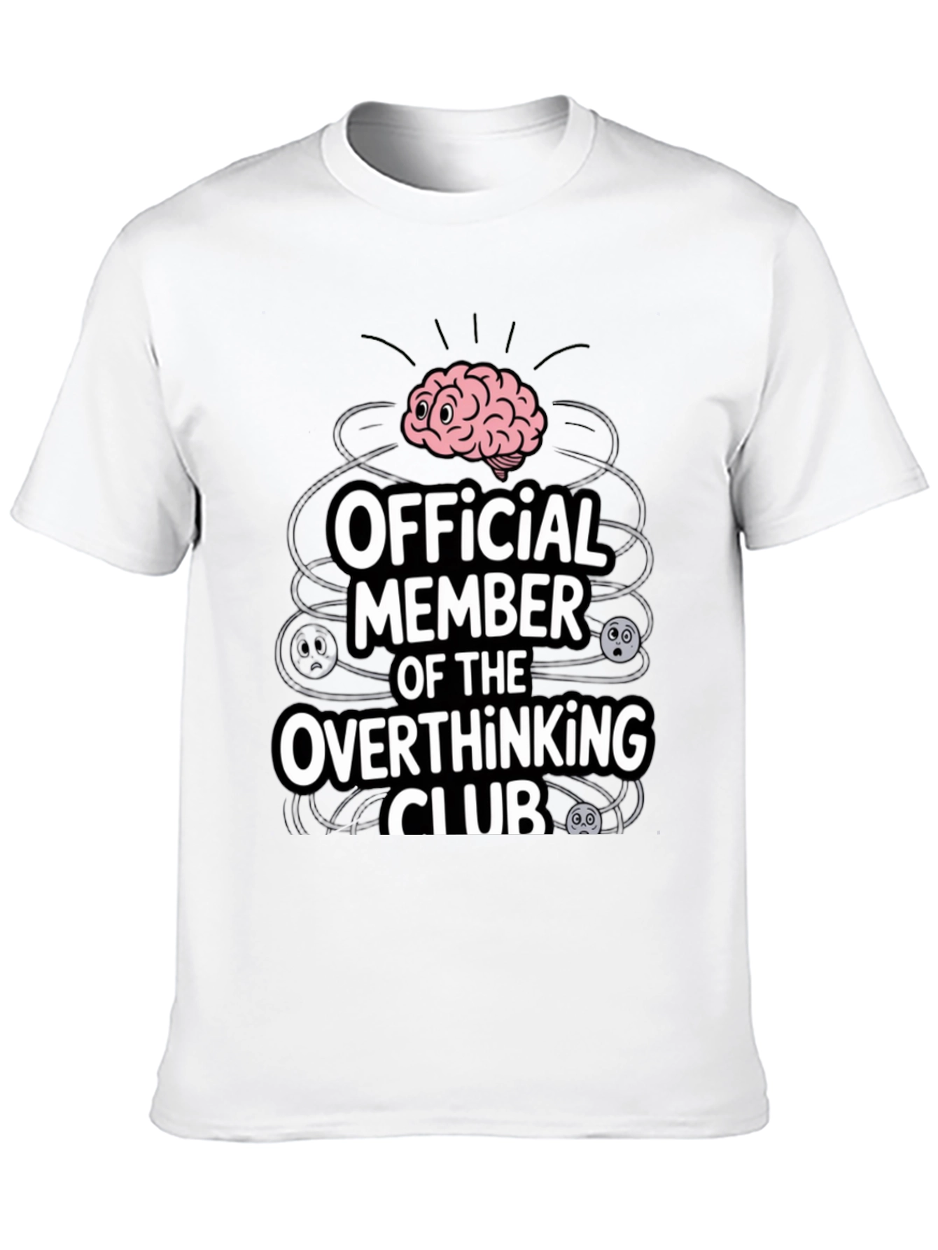 Black Overthinking Club T-Shirt - Funny Mental Health Tee view 10