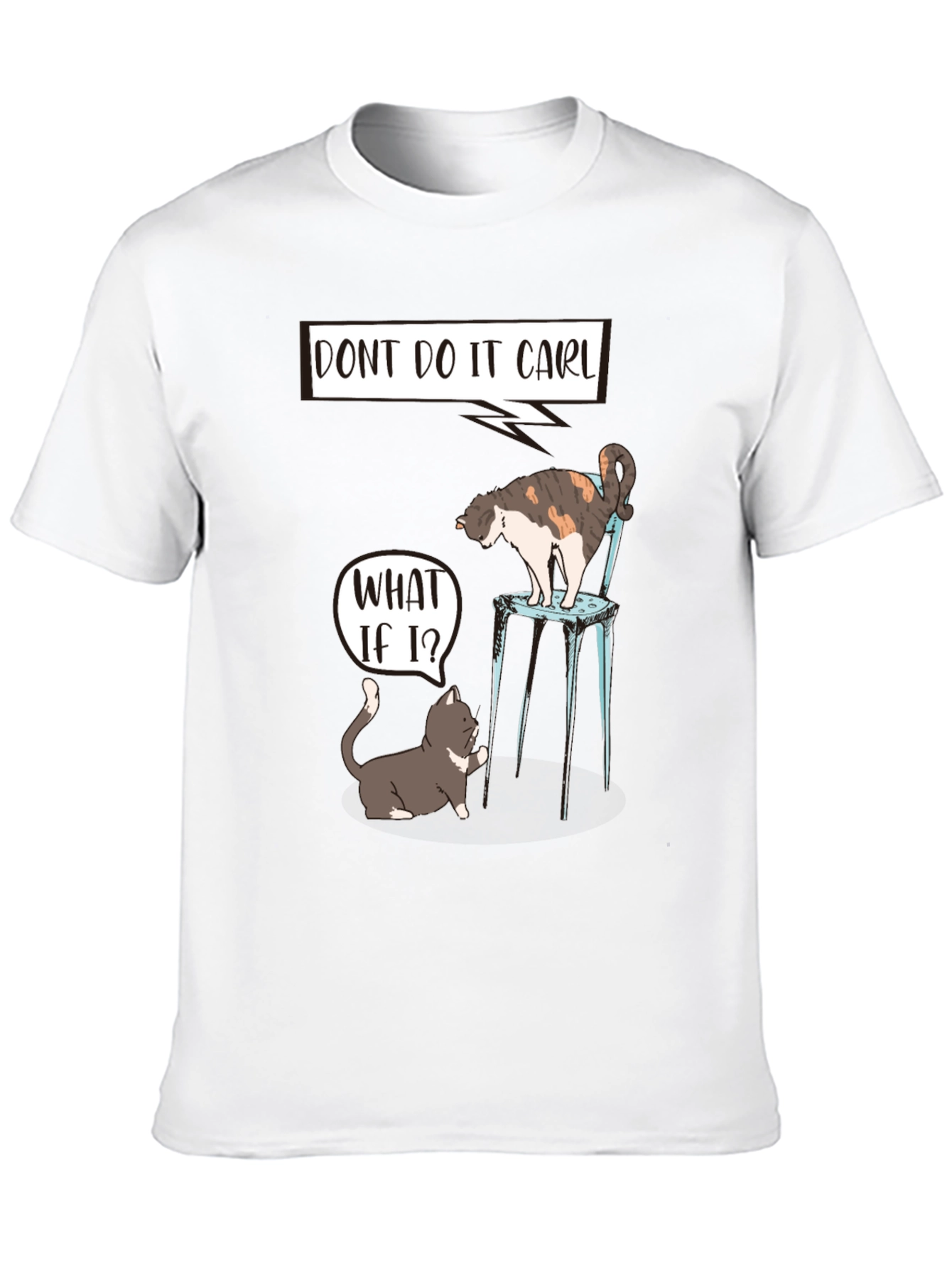 Black Funny Cat "Don't Do It Carl" Graphic Tee view 10