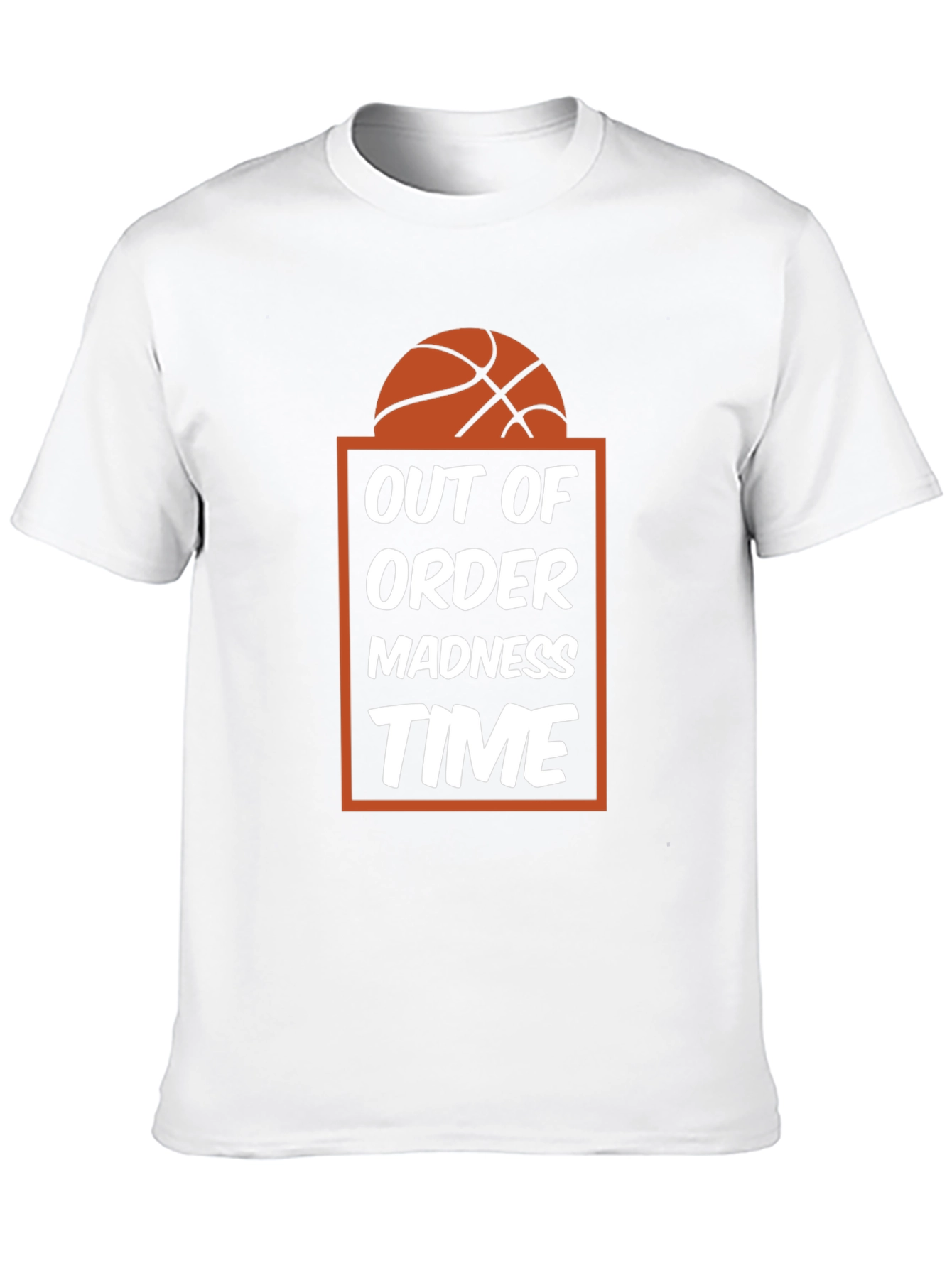 Black Out of Order Madness Time Basketball T-Shirt view 10