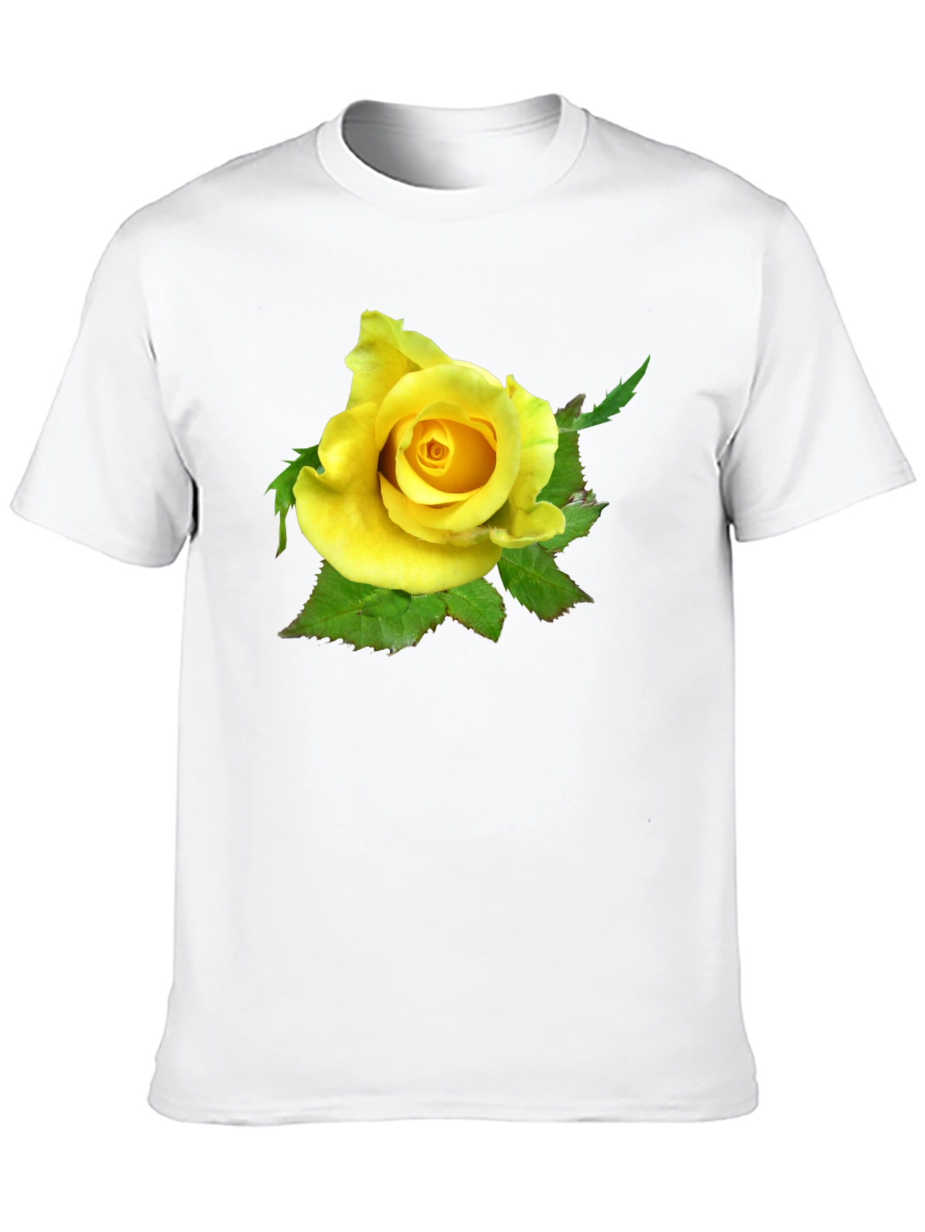 Black Yellow Rose Graphic Tee - Black Casual T-Shirt view 10