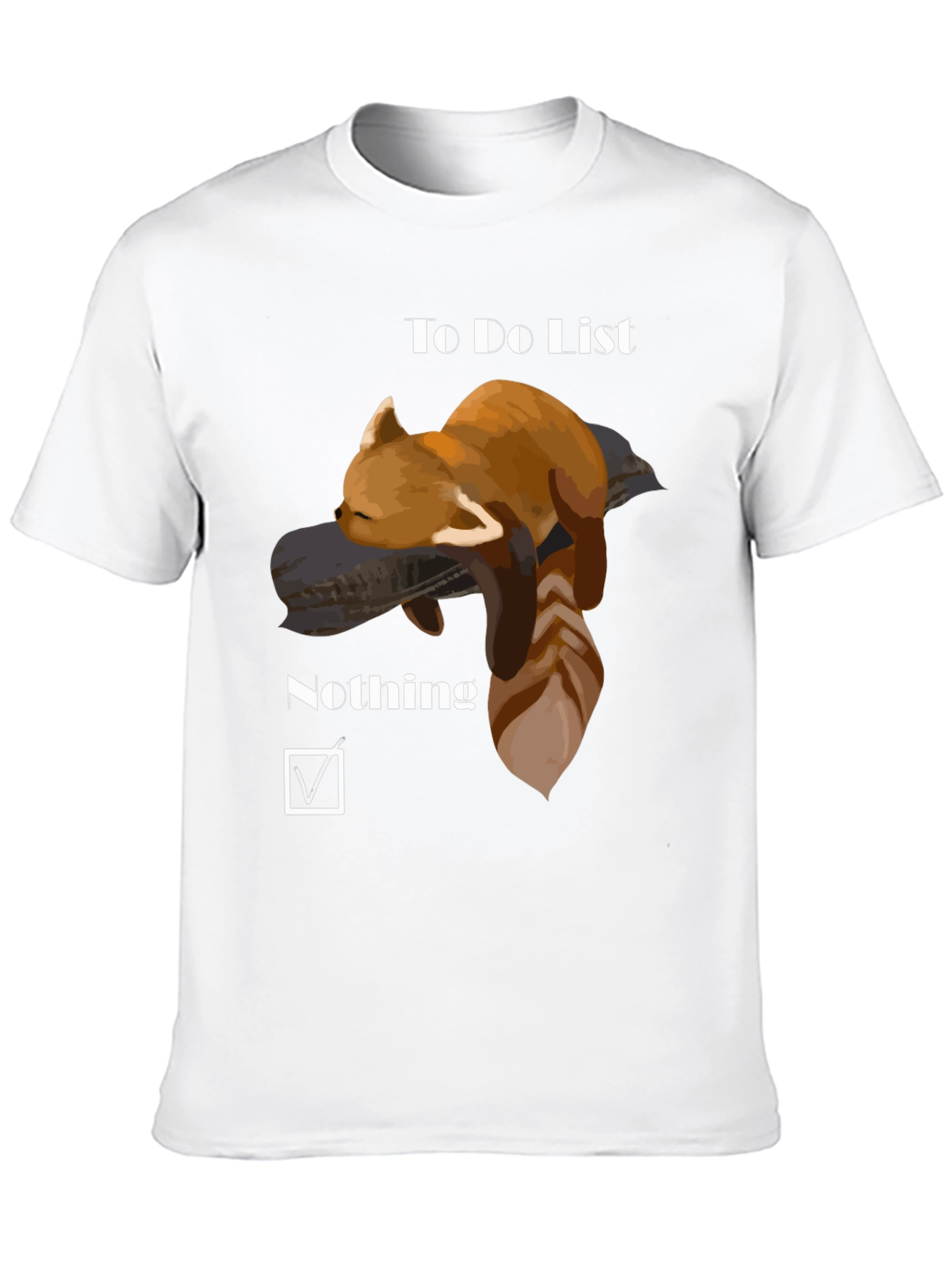 Black Red Panda To-Do List T-Shirt - Nothing Checked! view 10