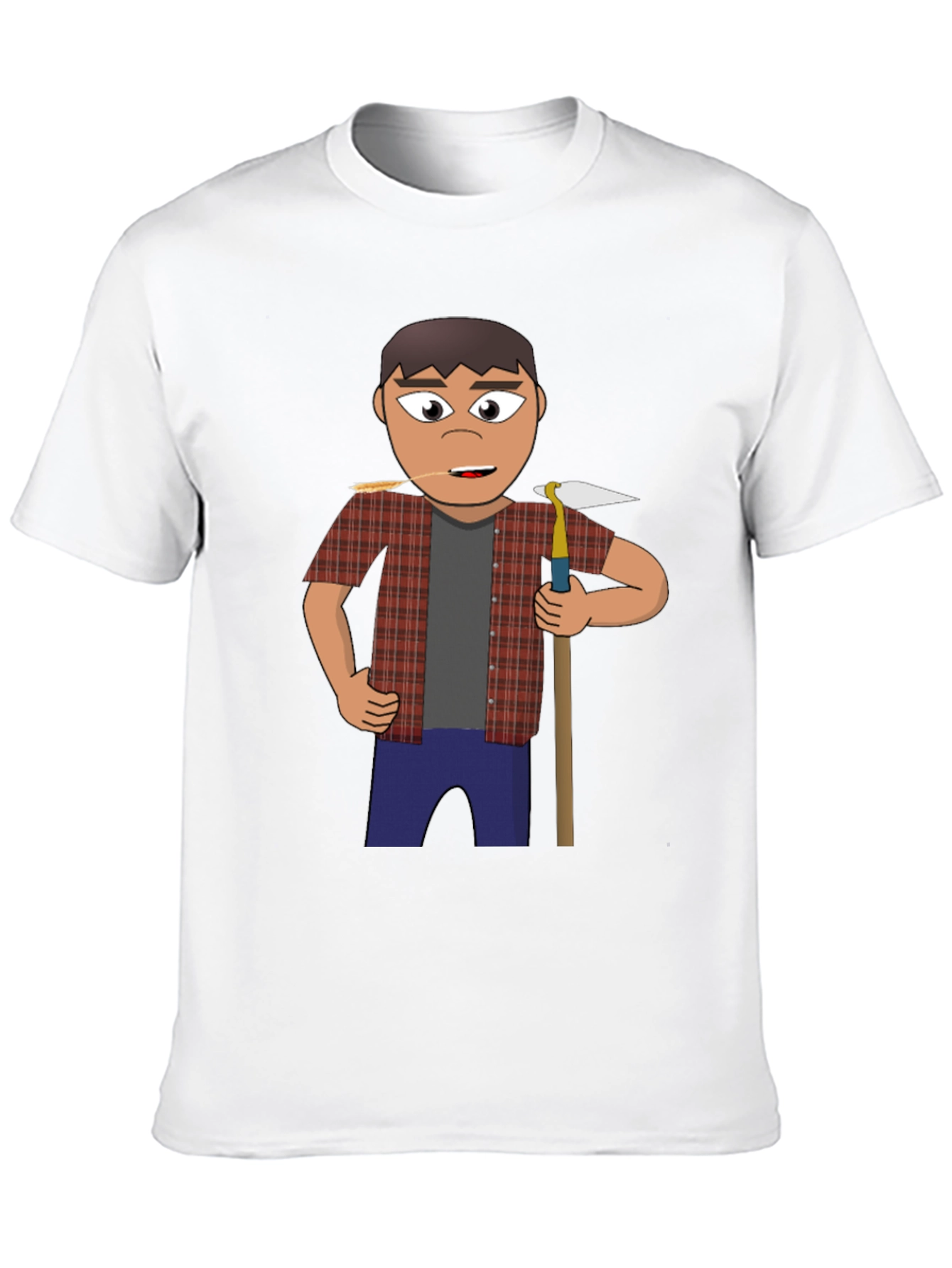 Black Cartoon Farmer Graphic Tee - Black view 10