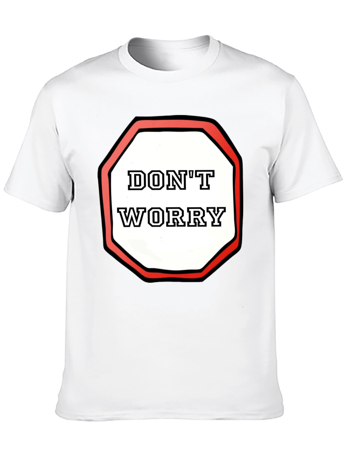 Black Don't Worry Graphic Tee - Black Cotton Comfort view 10