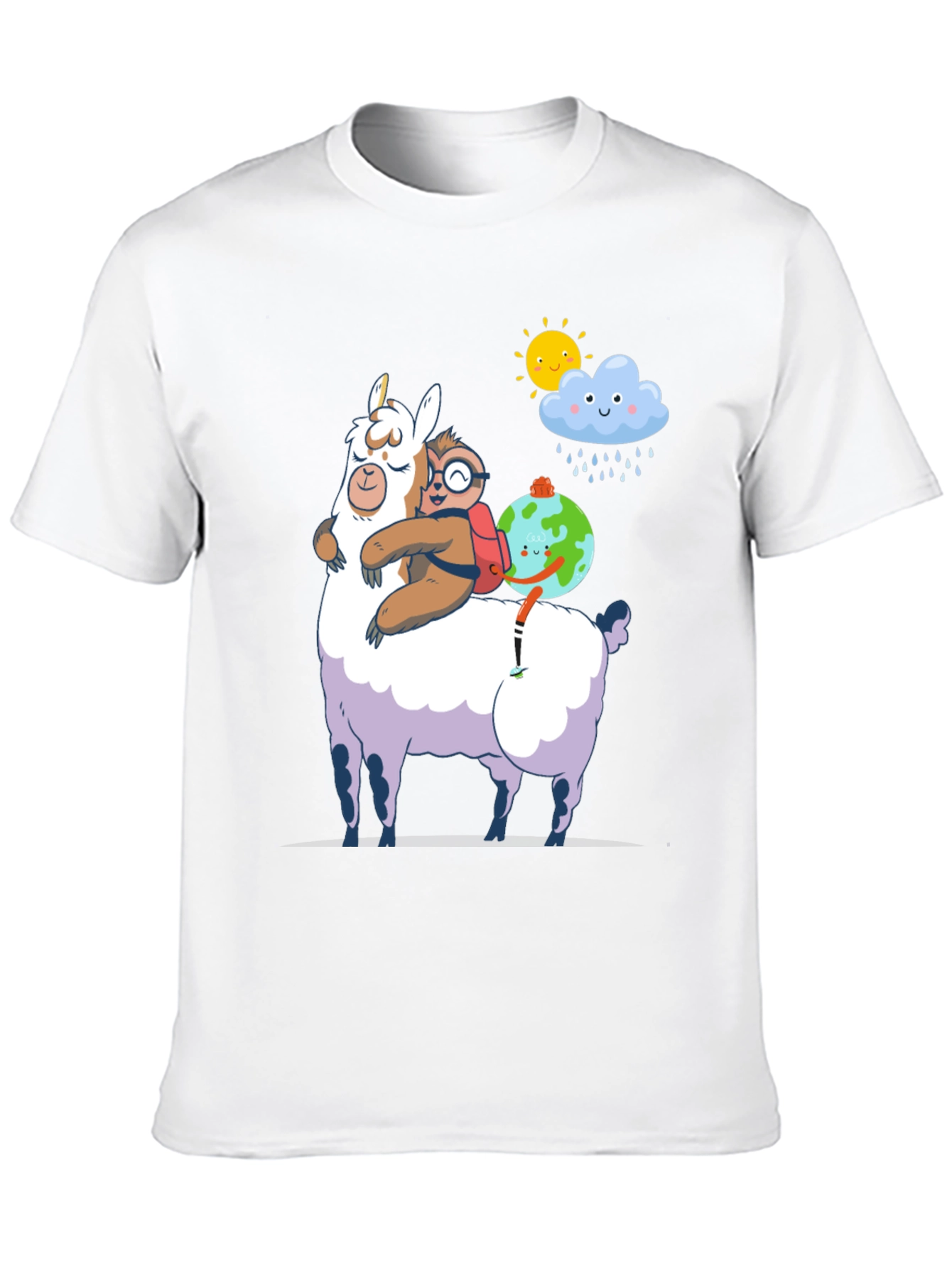 Black Llama, Sloth, and Earth T-Shirt view 10