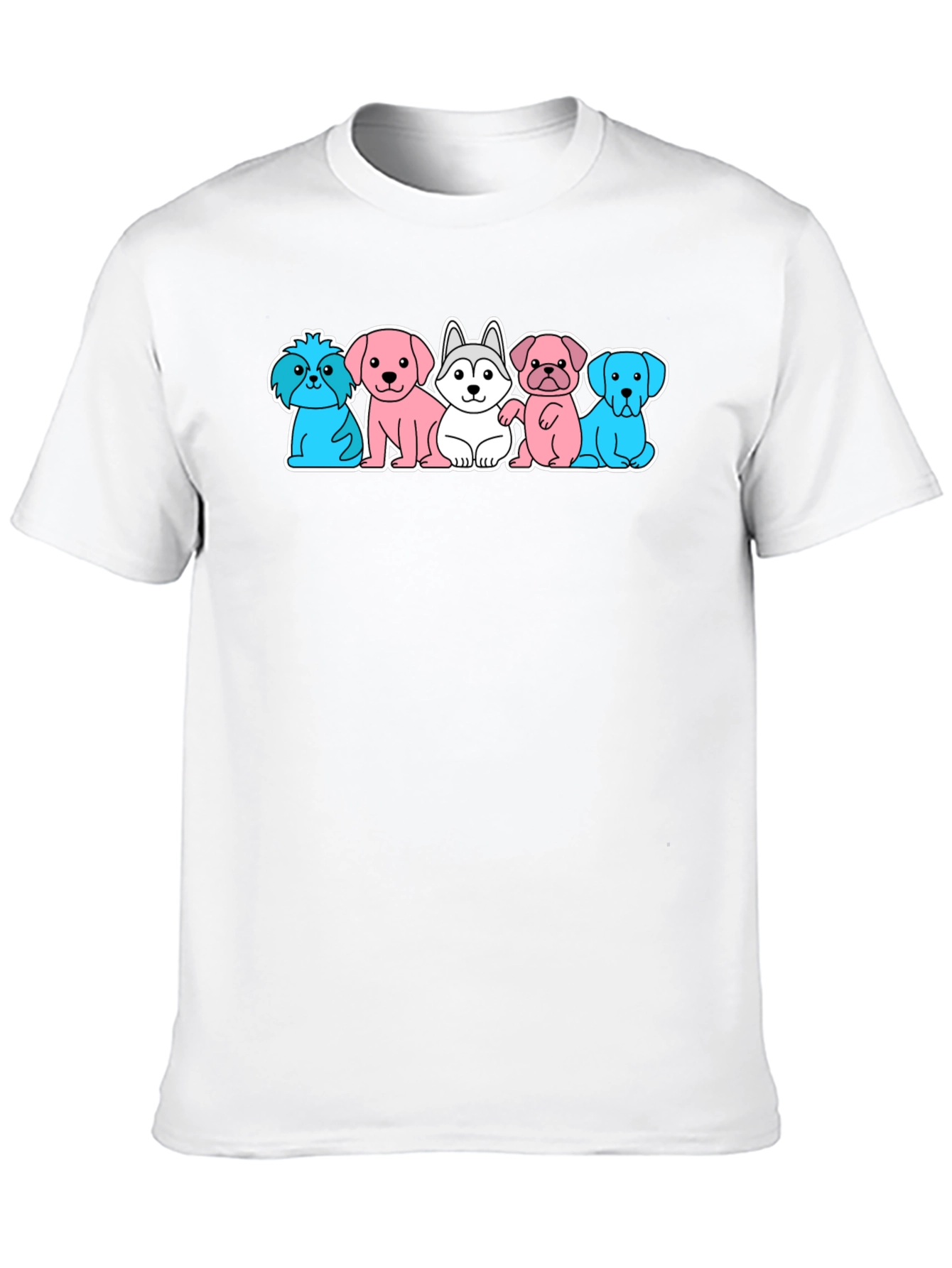 Black Cute Dog Breed Cartoon T-Shirt view 10