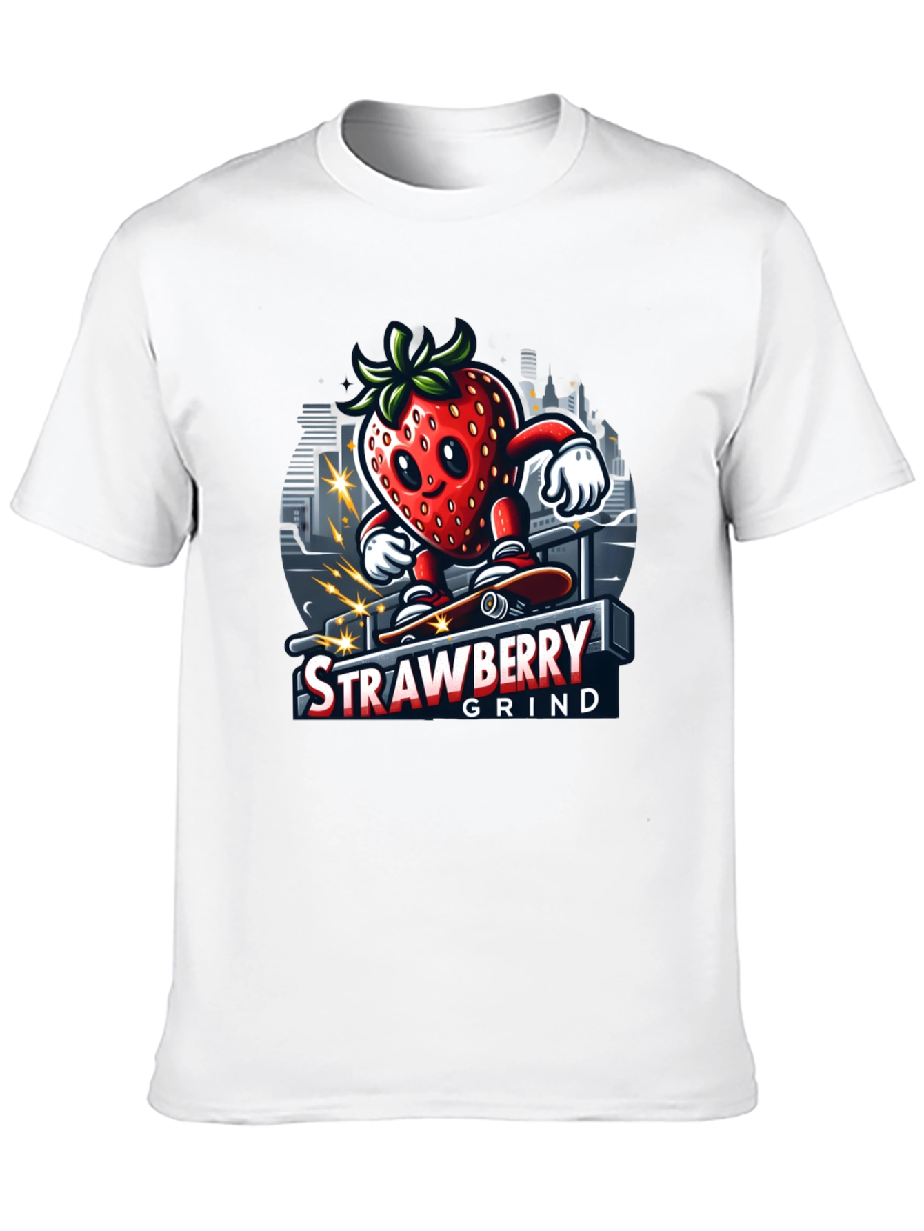 Black Strawberry Grind T-Shirt - Cool Graphic Tee view 10