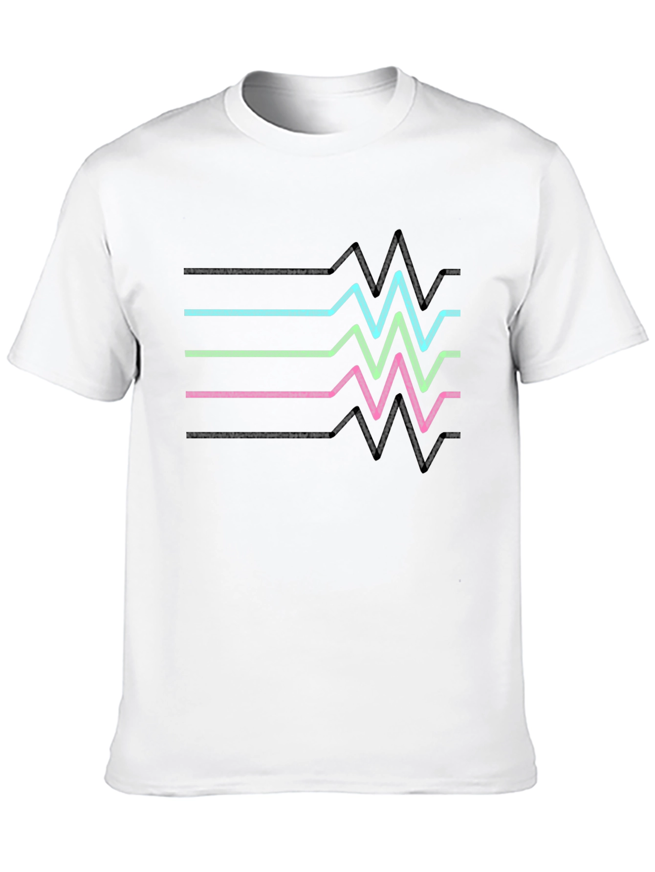Black Retro Heartbeat Line T-Shirt - Black view 10