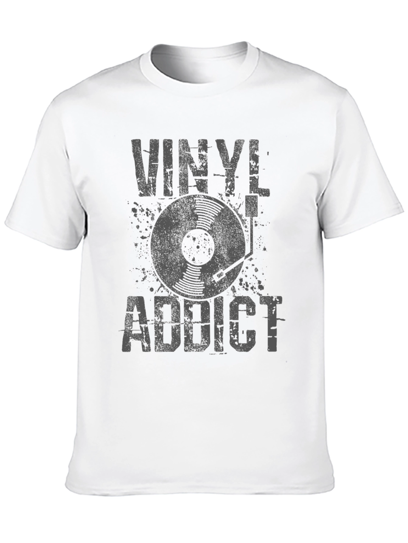 Black Vinyl Addict Graphic Tee - Retro Music Lover T-Shirt view 10