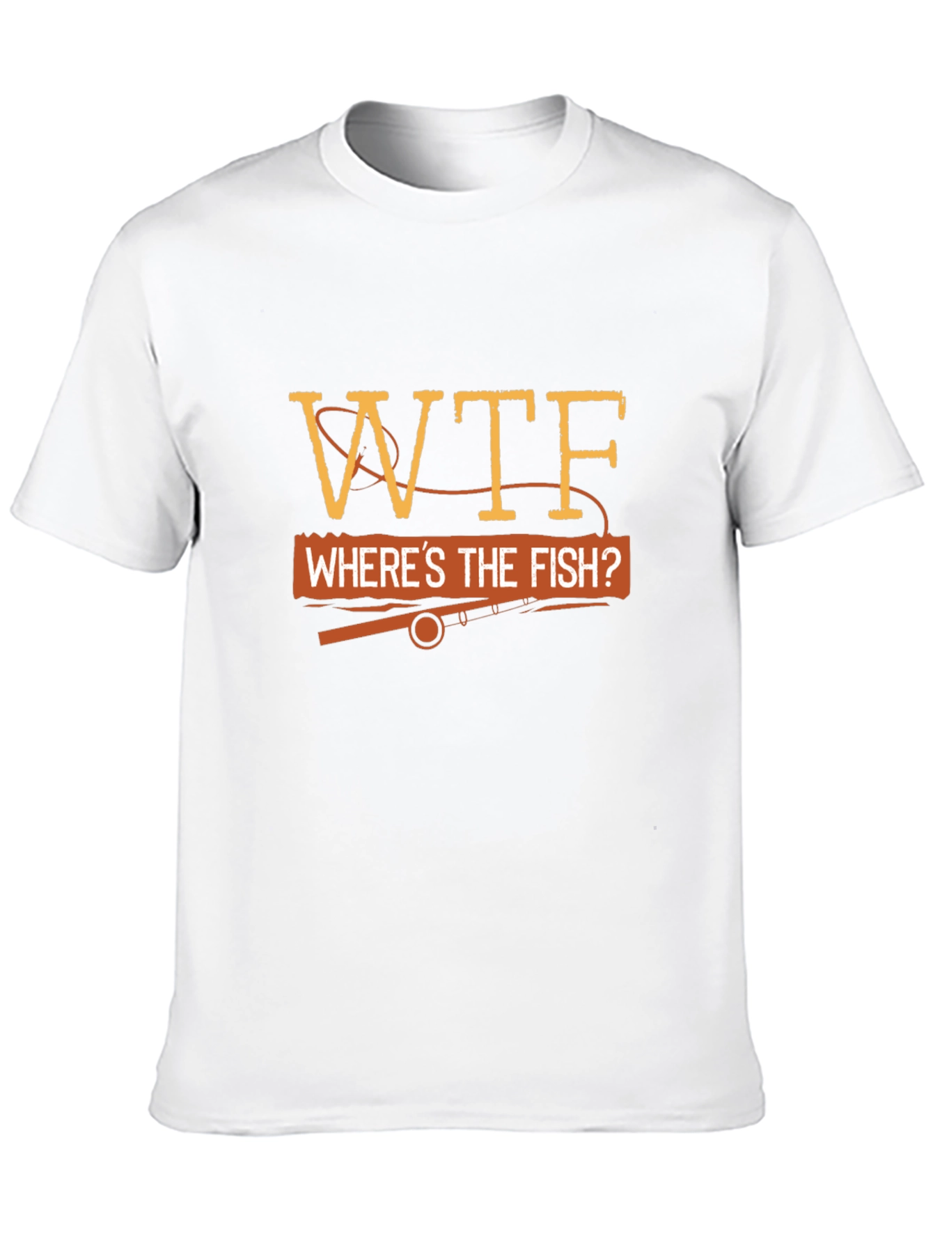 Black WTF Where's The Fish? Fishing T-Shirt view 10