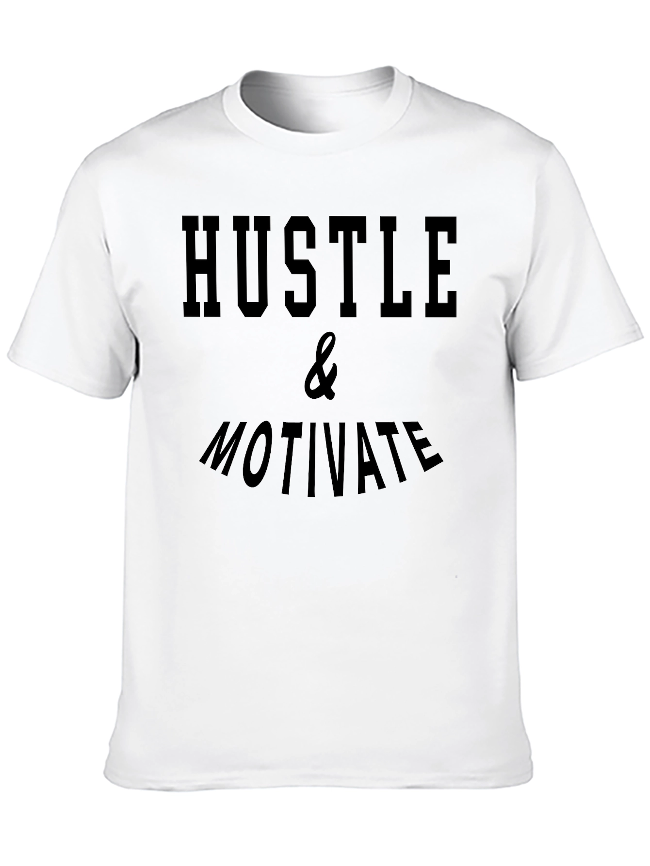 Black Hustle & Motivate Black Graphic Tee view 10