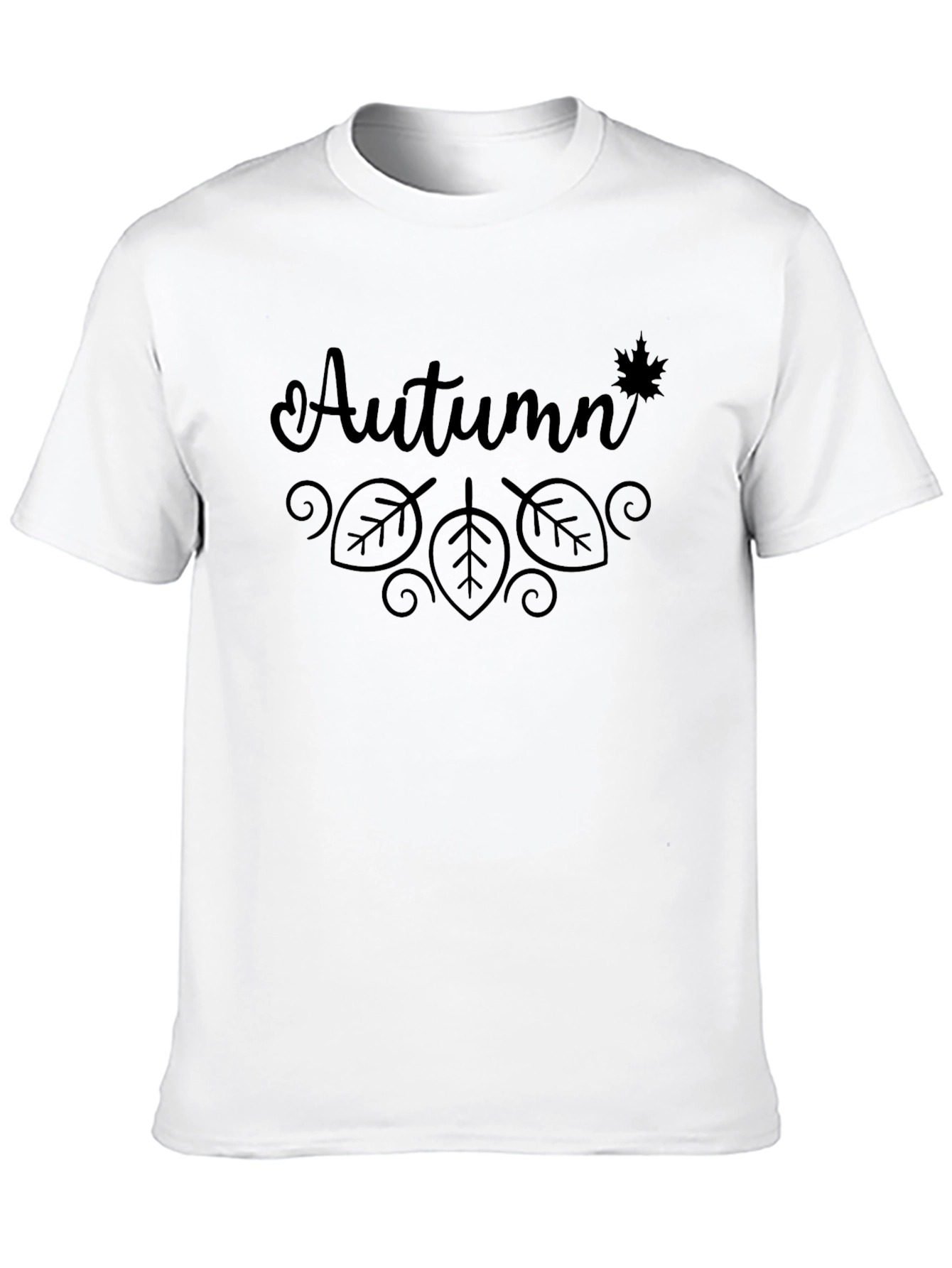 Black Autumn Leaves Graphic Tee - Soft Cotton Comfort view 10