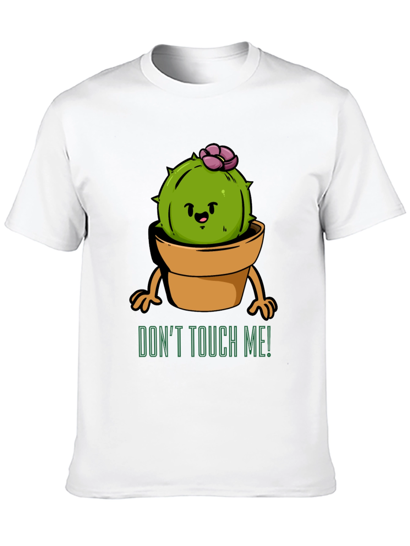 Black Cute Cactus Graphic Tee - Don't Touch Me! view 10
