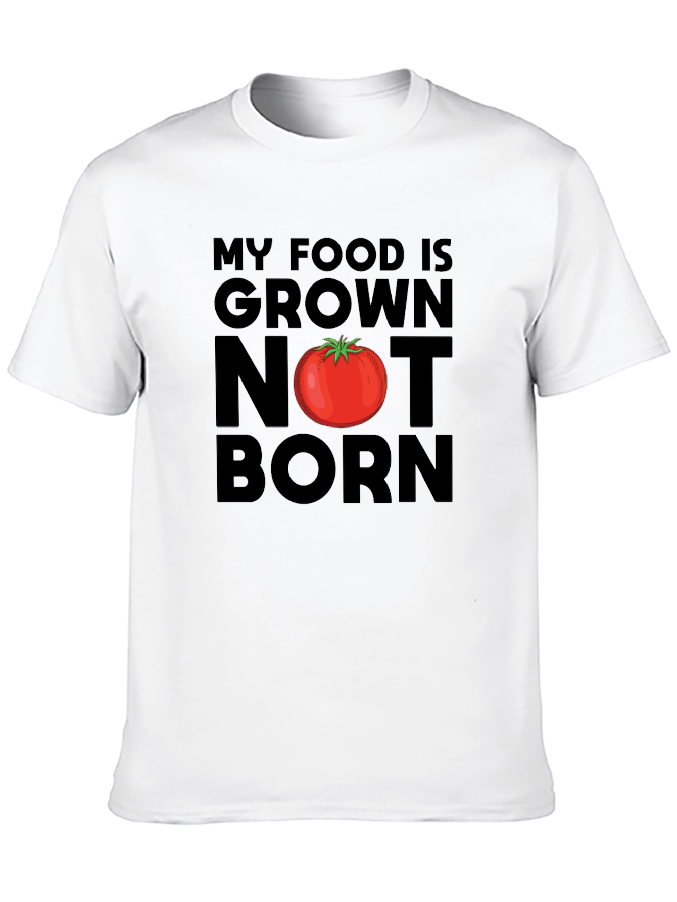 Black Vegan T-Shirt: My Food is Grown, Not Born view 10