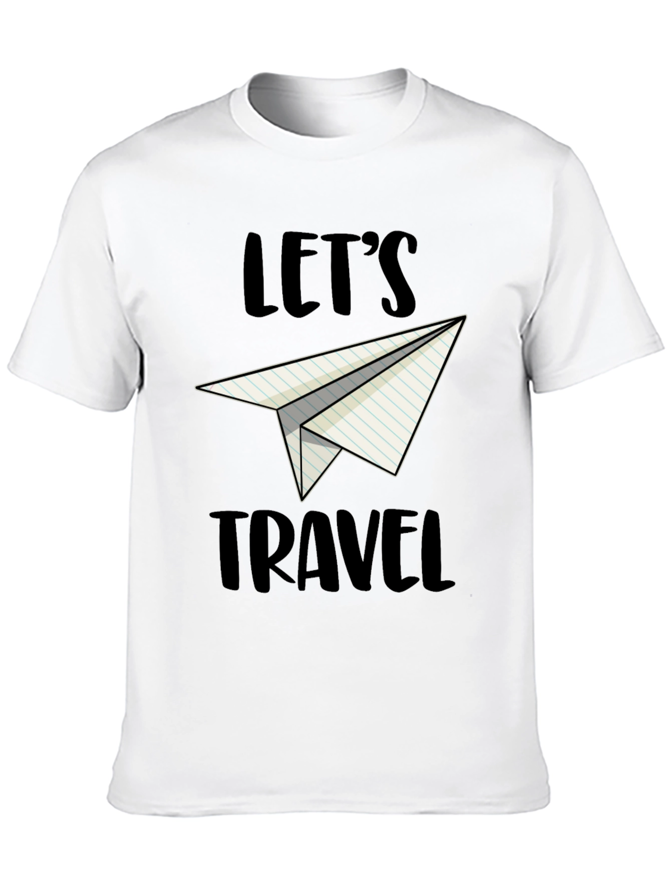Black Let's Travel Paper Airplane Graphic Tee view 10