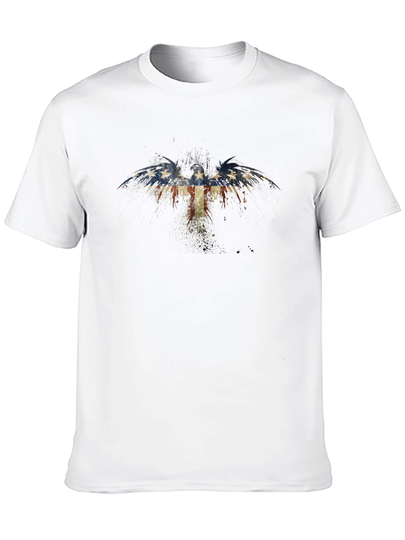 Black American Flag Eagle Black T-Shirt view 10