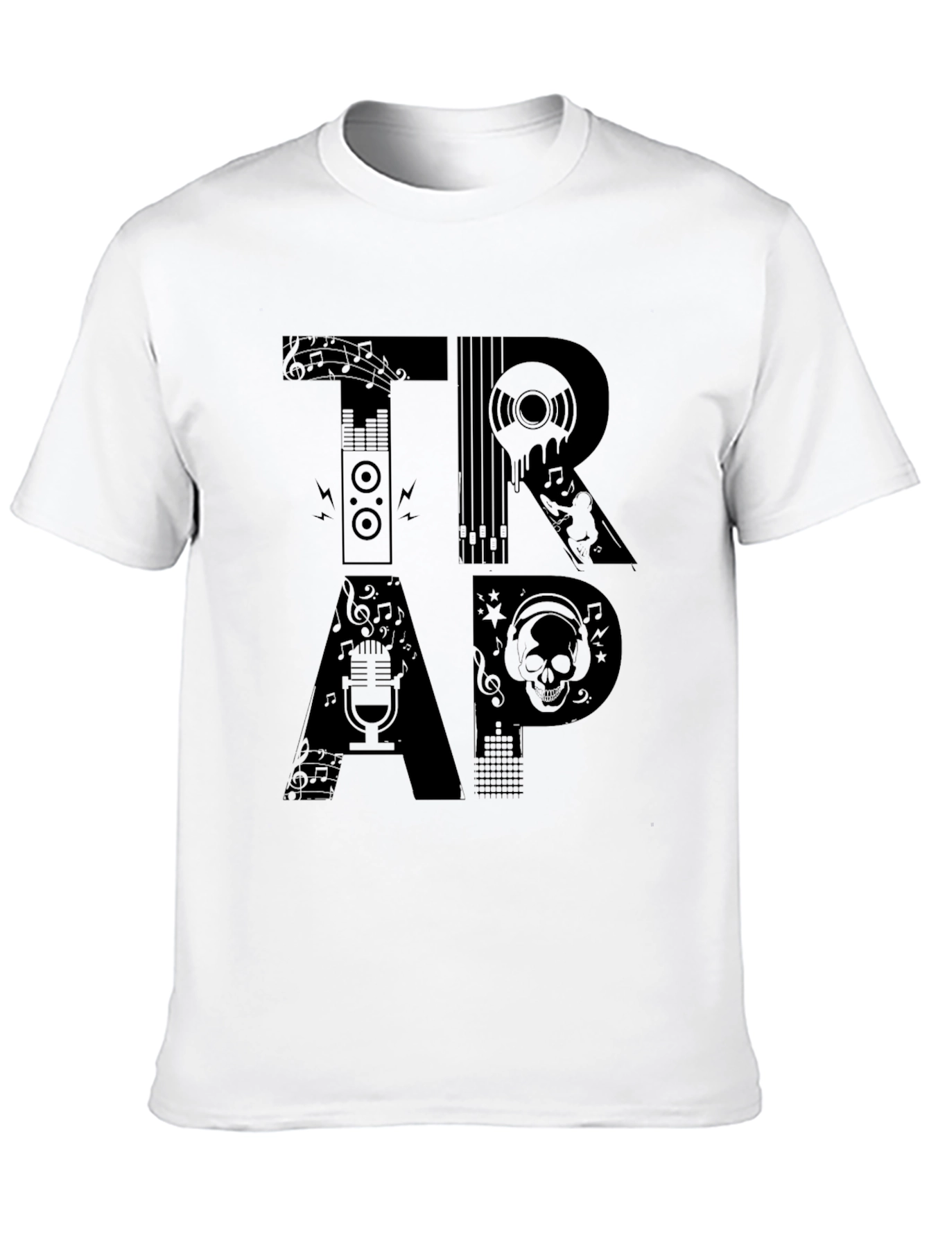 Black Trap Music Graphic Print Black T-Shirt view 10