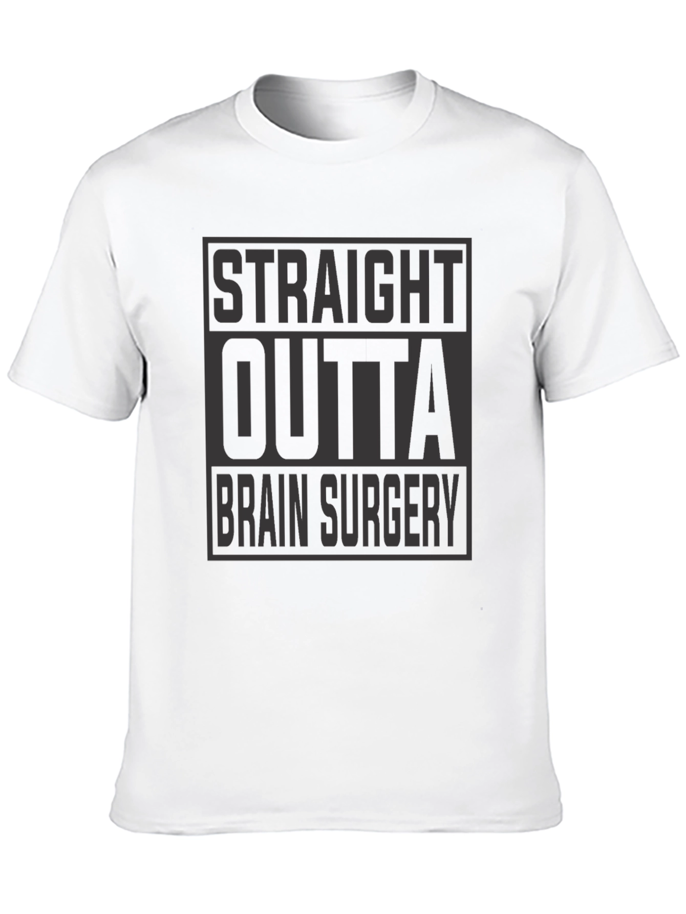 Black Straight Outta Brain Surgery Graphic Tee - Black Cotton T-Shirt view 10