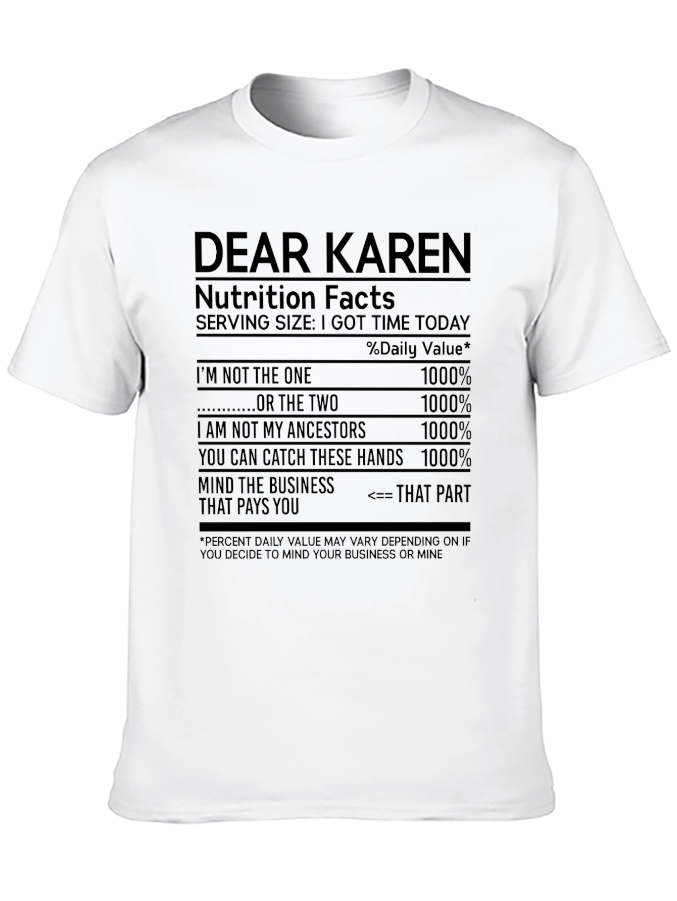 Black Dear Karen Funny T-Shirt view 10