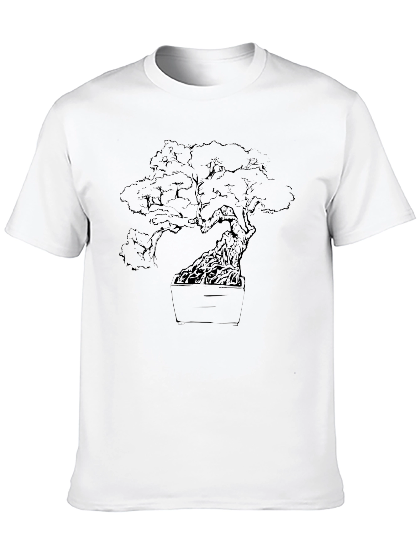 Black Bonsai Tree Graphic Tee - Stylish Men's Black T-Shirt view 10