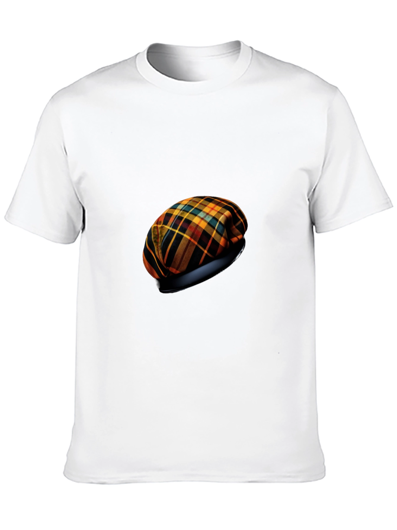 Black Stylish Tartan Beret T-Shirt view 10