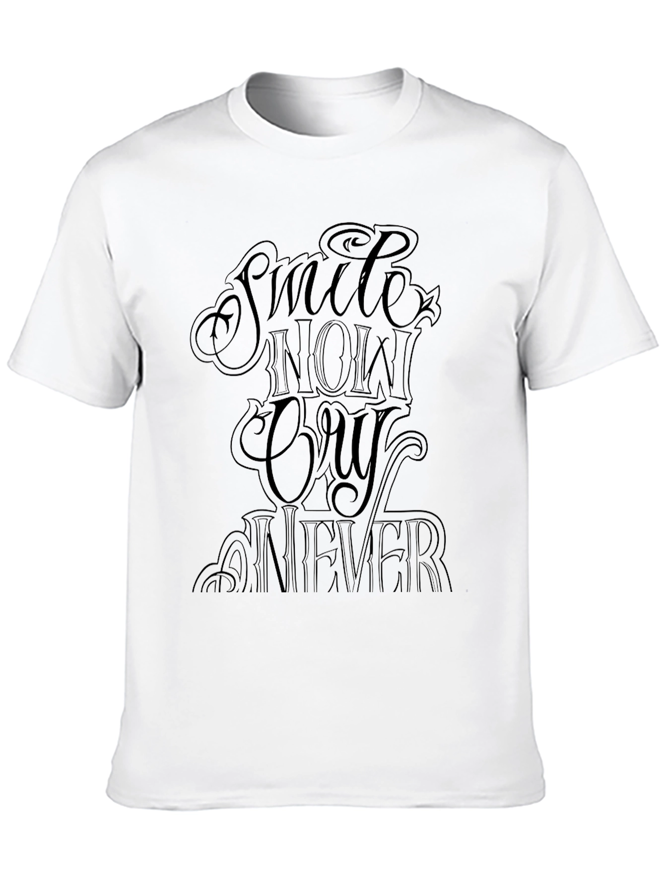 Black Smile Now Cry Never Graphic Tee - Stylish Black T-Shirt view 10