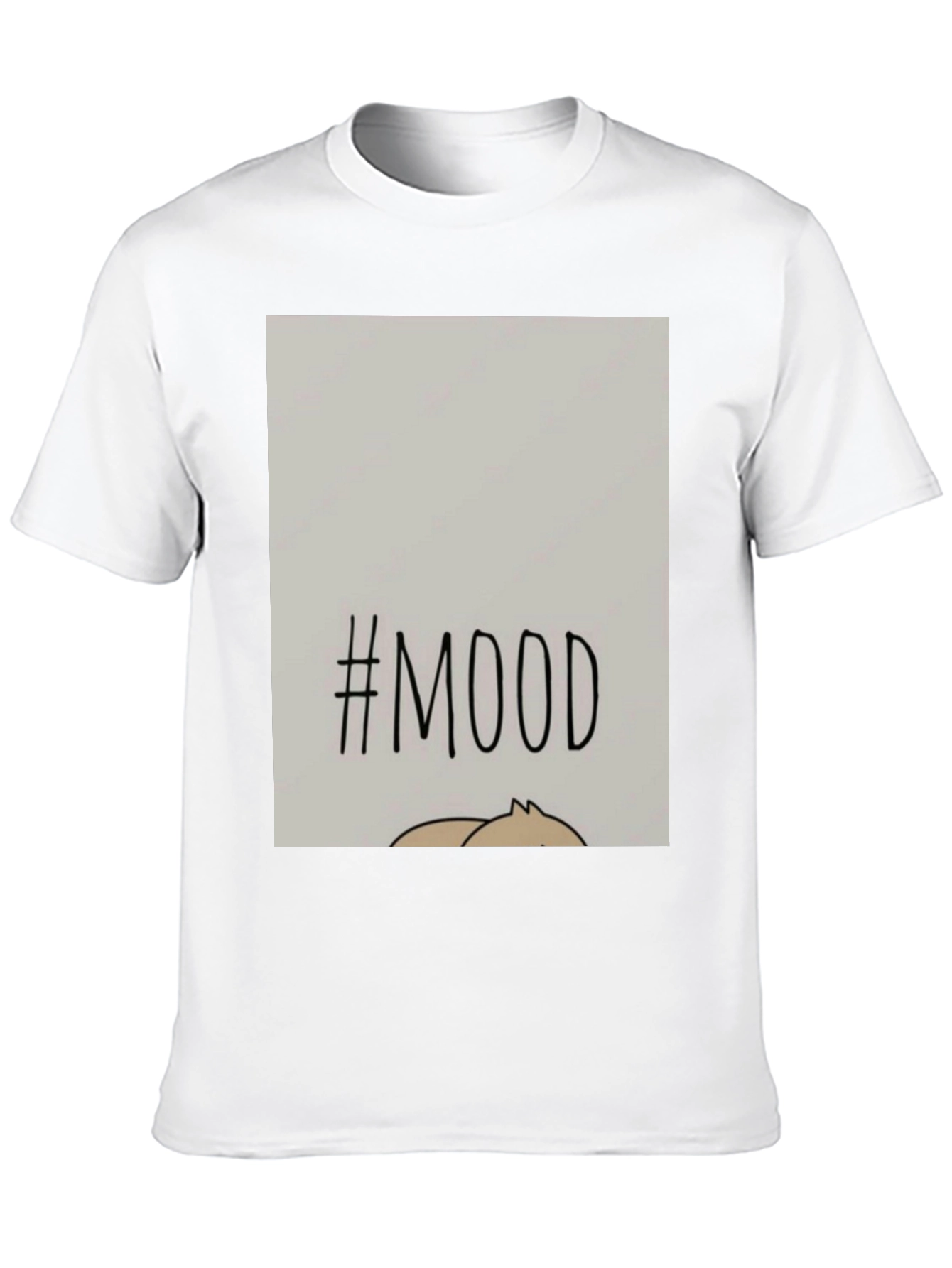 Black #MOOD Graphic Tee - Relaxed Fit, Black Cotton Blend view 10