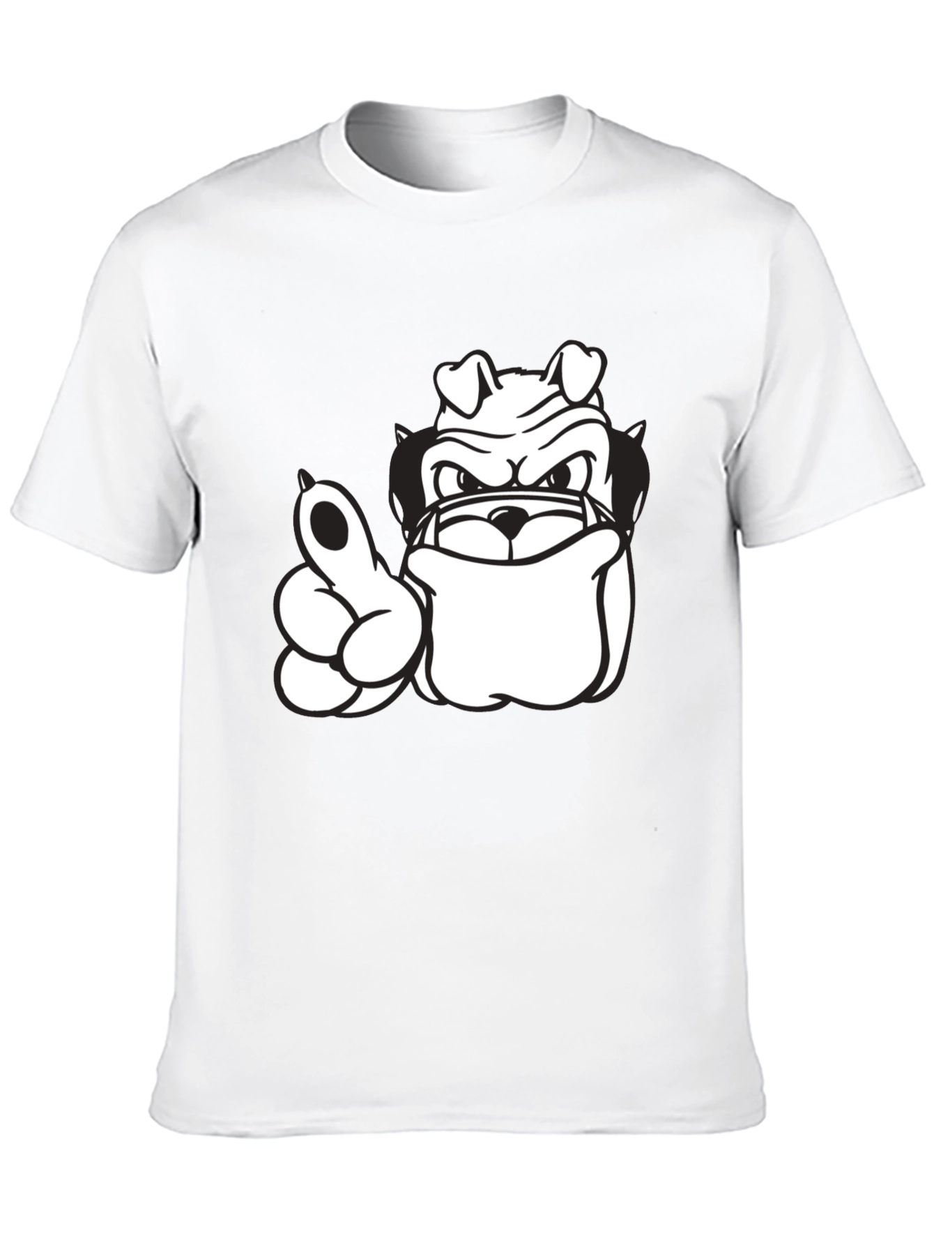 Black Bulldog Graphic Tee - Black Cotton T-Shirt view 10