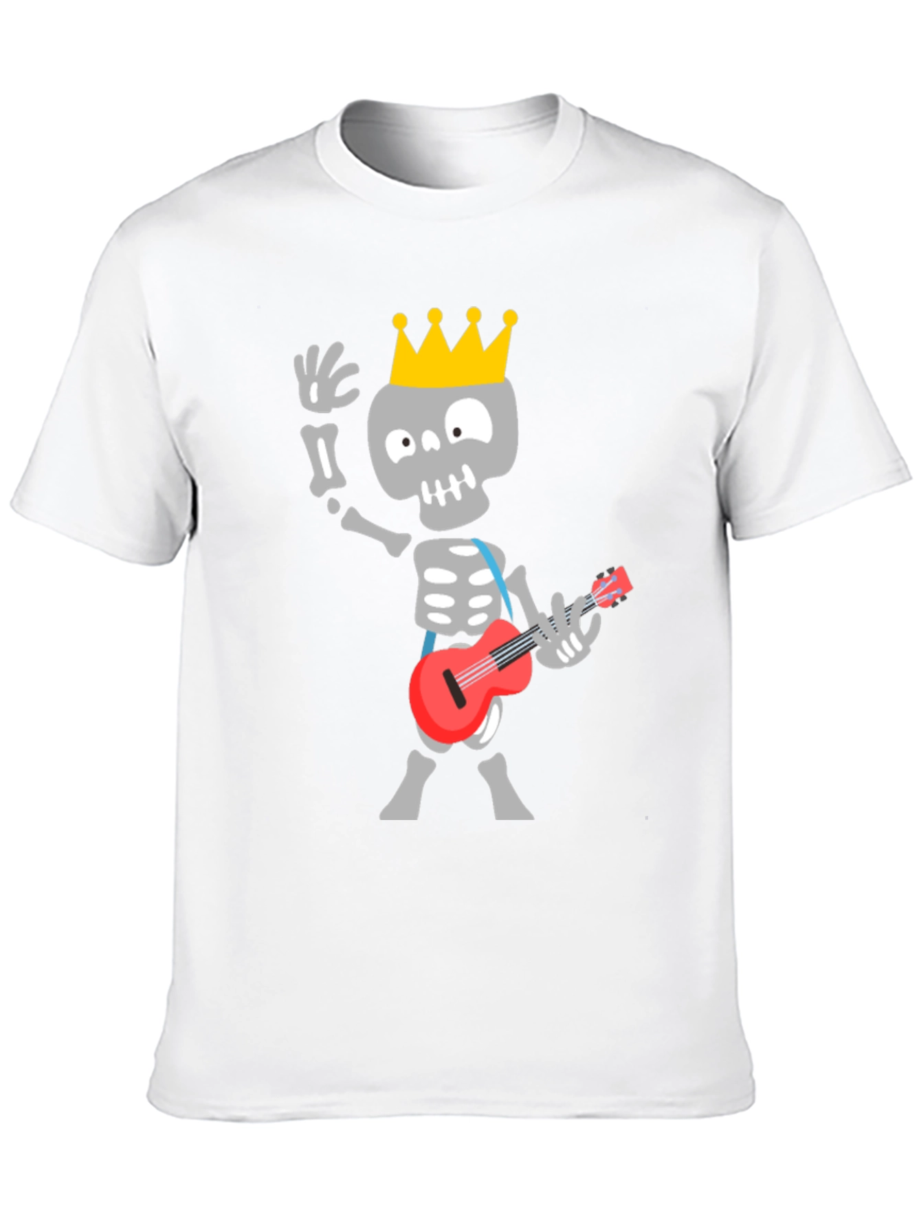 Black Skeleton King Guitar Player Black T-Shirt view 10