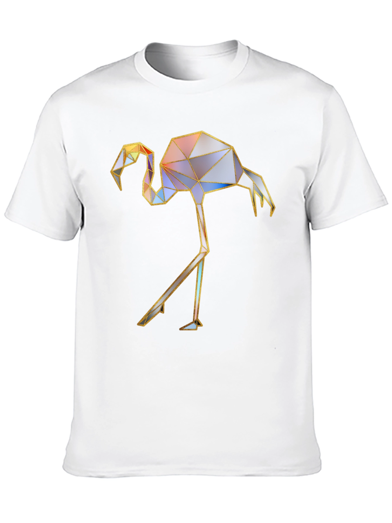 Black Geometric Flamingo Graphic T-Shirt view 10