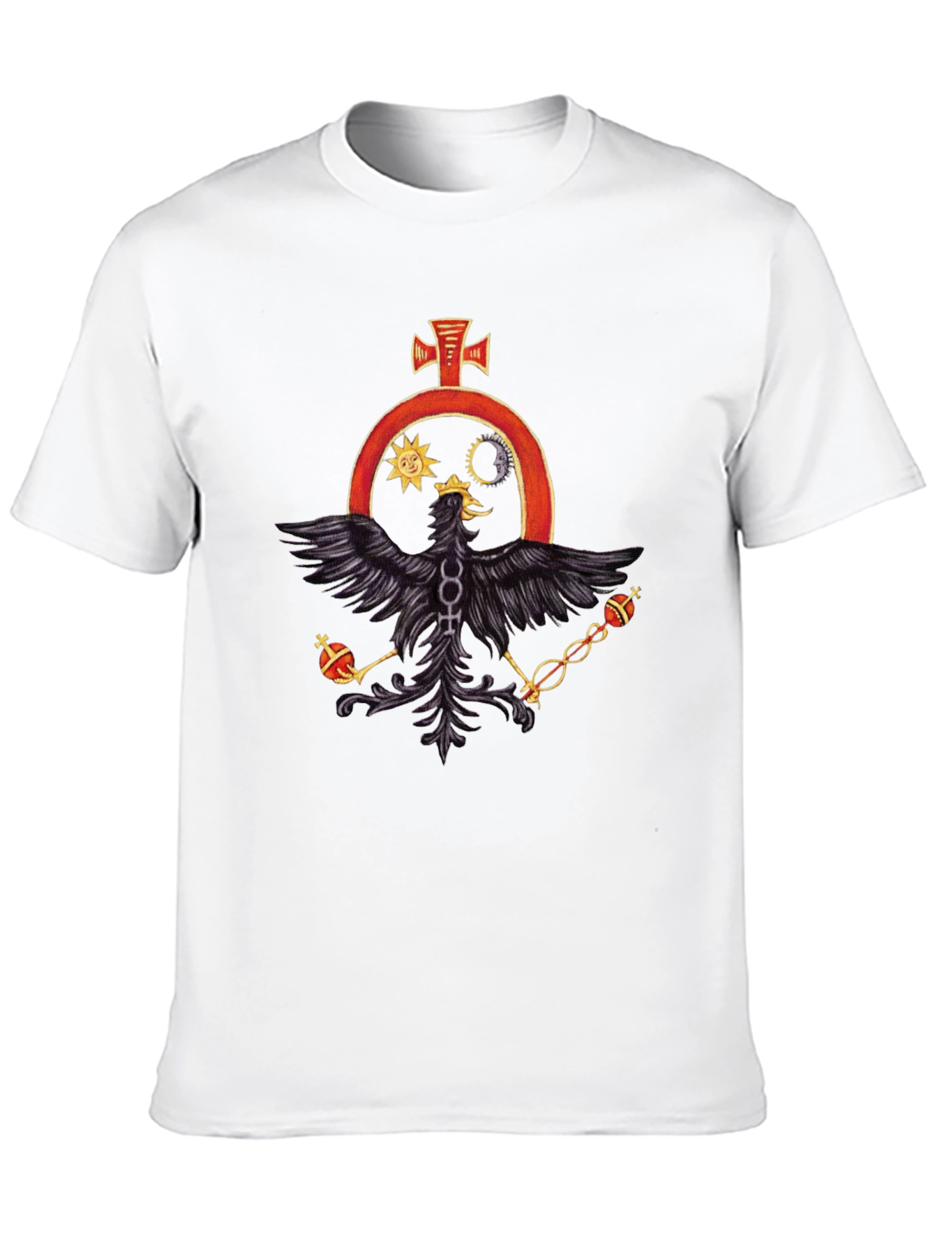 Black Black T-Shirt with Alchemical Symbol Eagle Design view 10
