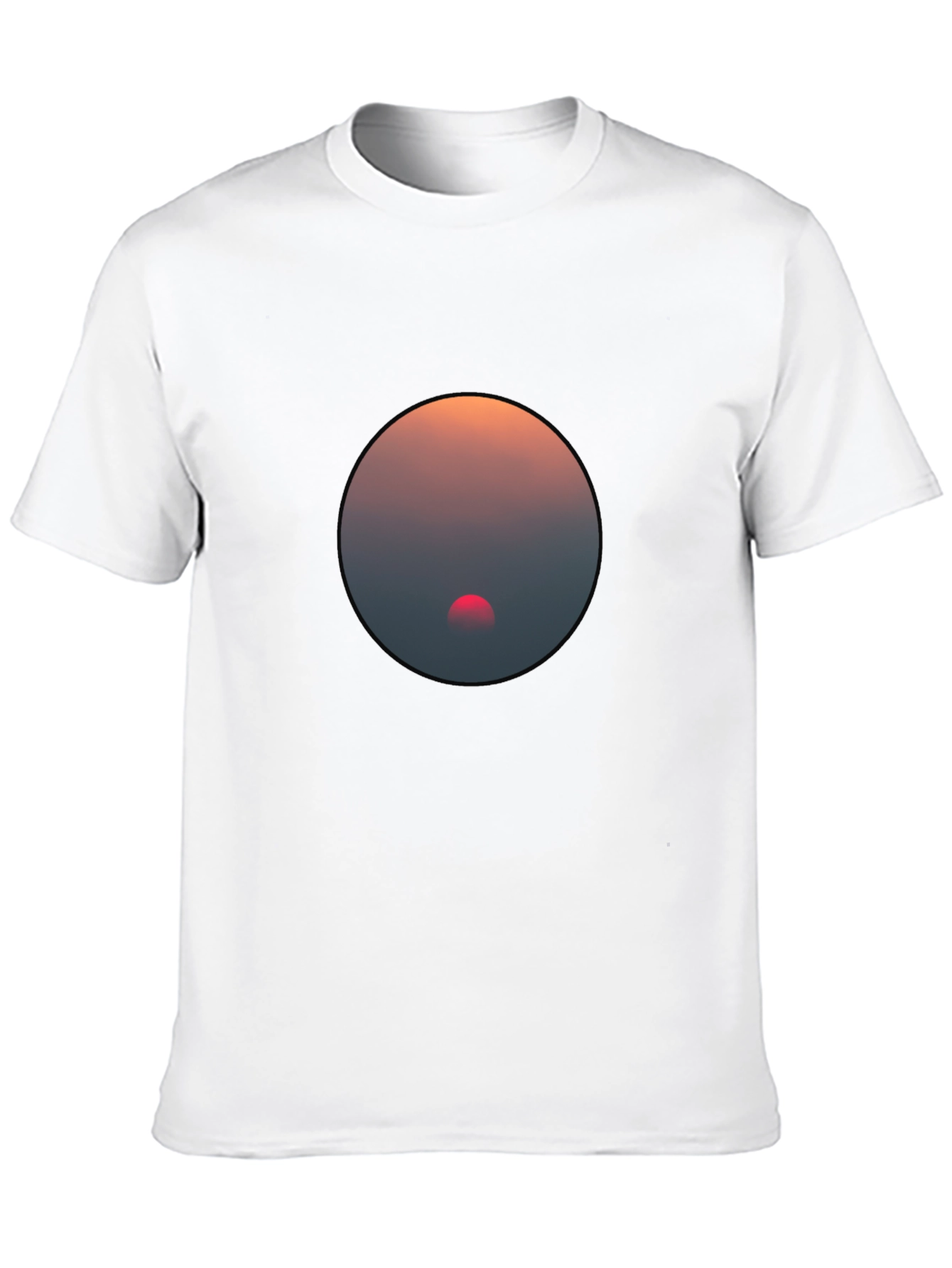 Black Sunset Circle Graphic Black T-Shirt view 10