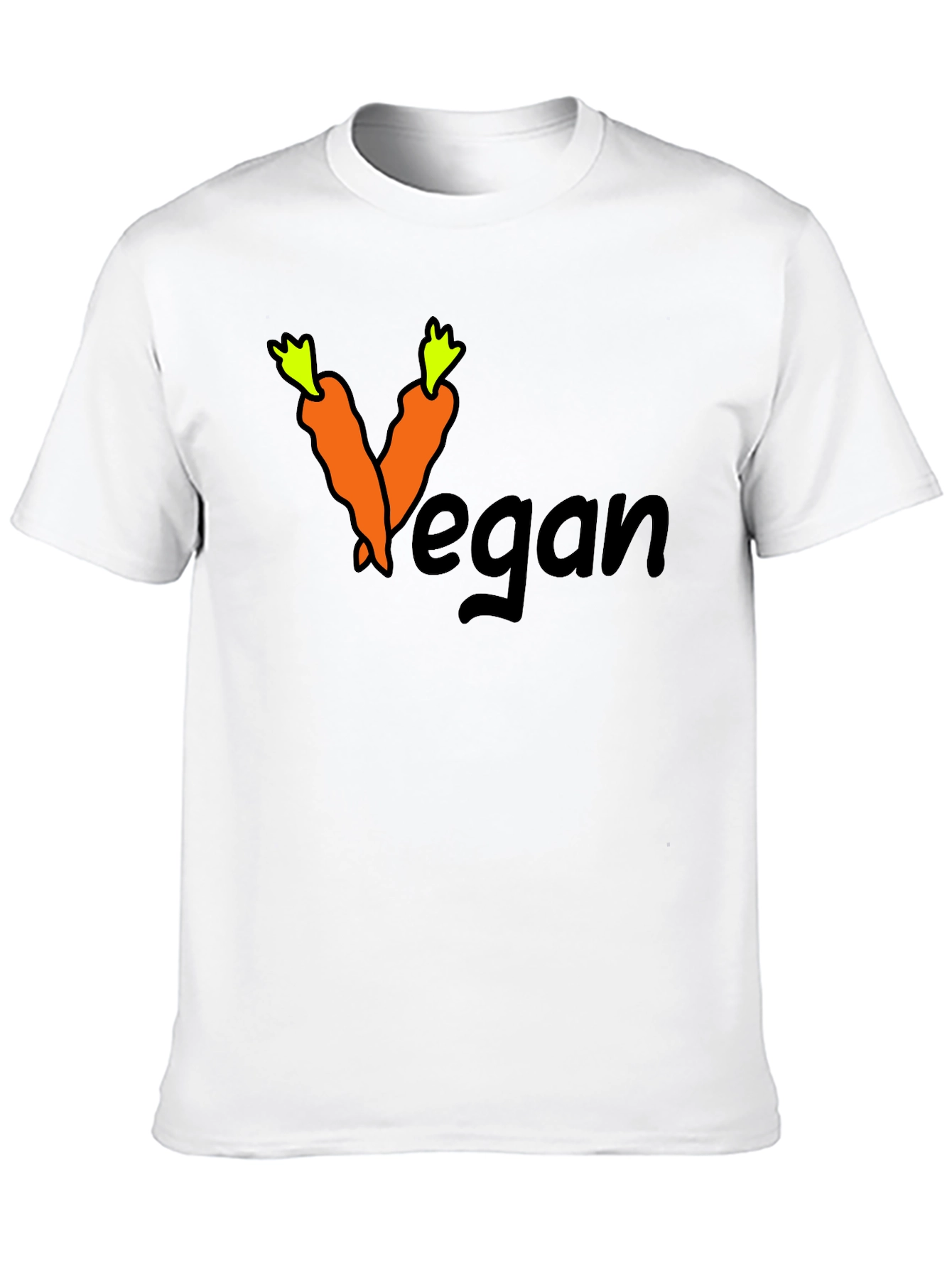 Black Vegan Carrot Graphic Black T-Shirt view 10
