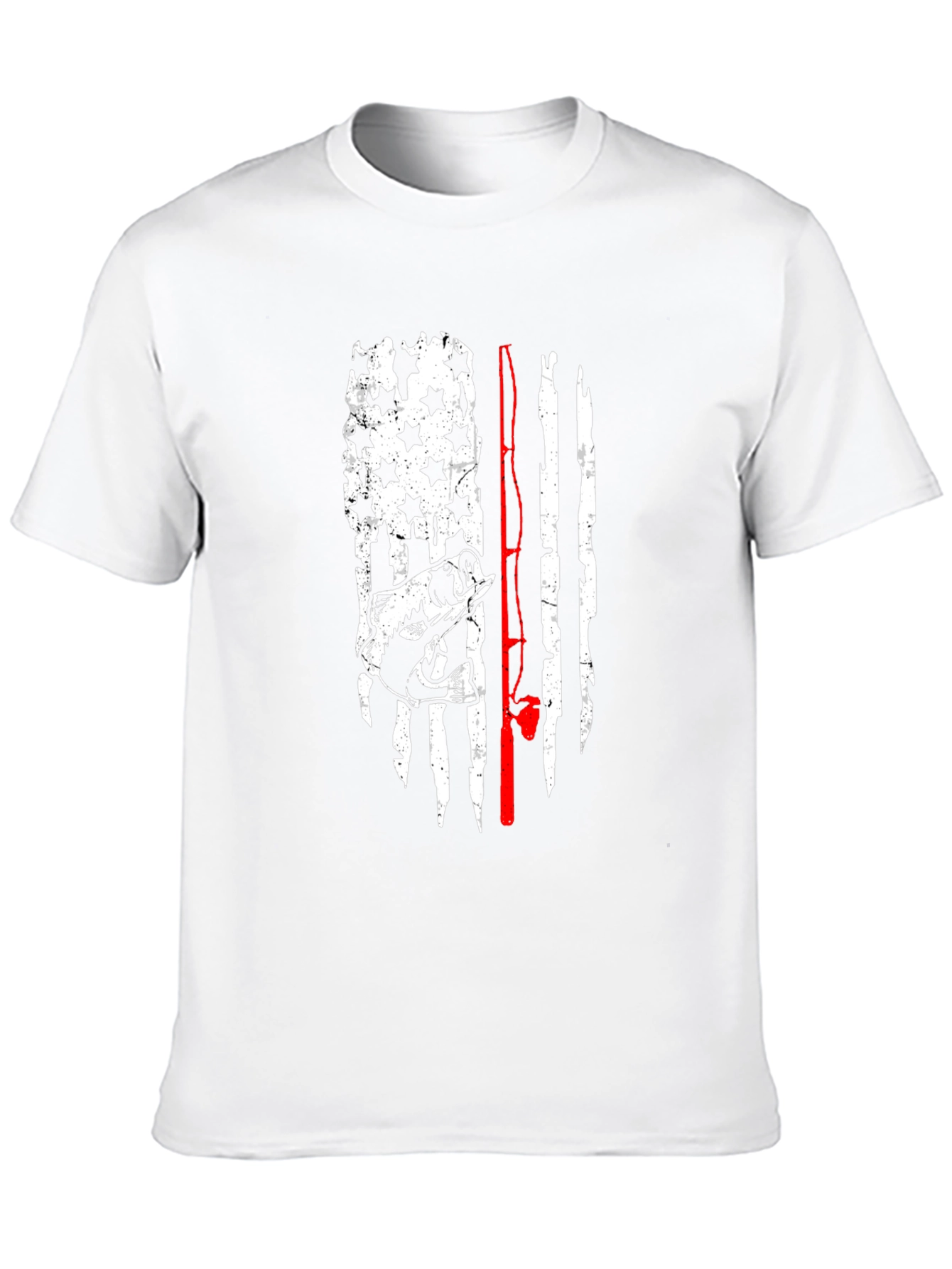 Black Fishing Flag Graphic Tee - Men's Black T-Shirt view 10