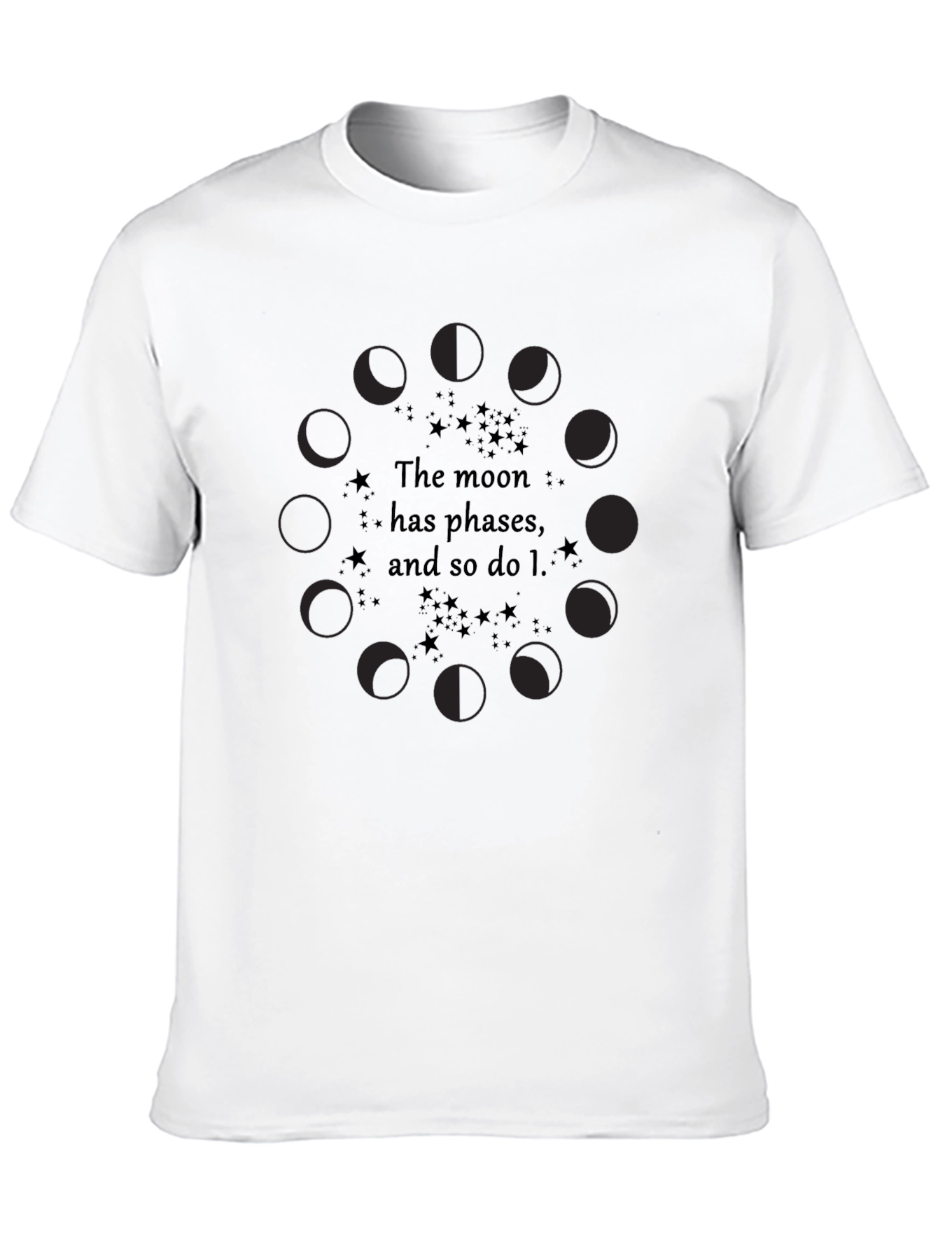 Black Moon Phases Graphic T-Shirt - Unisex Black Tee view 10