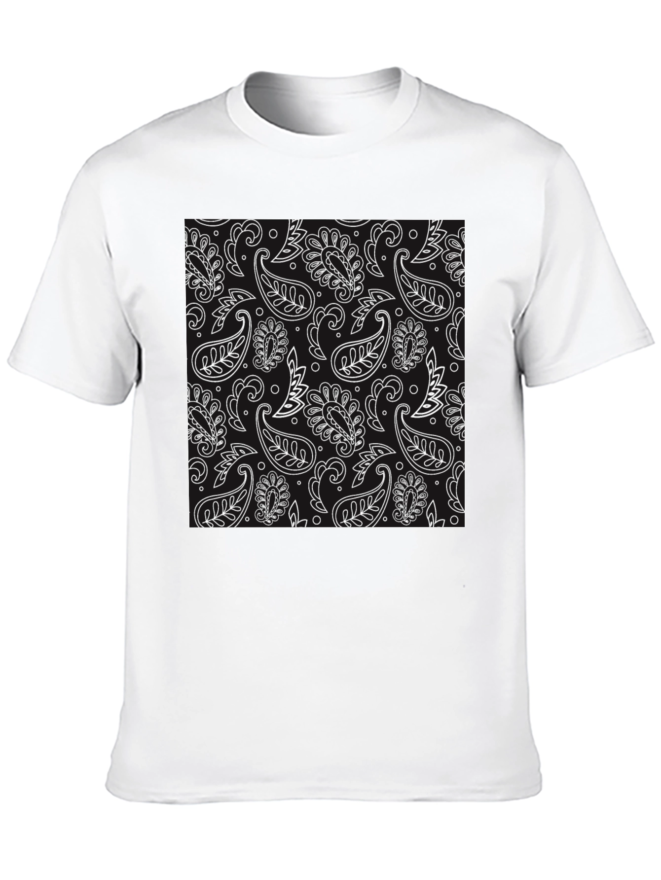 Black Black Paisley Print Tee view 10