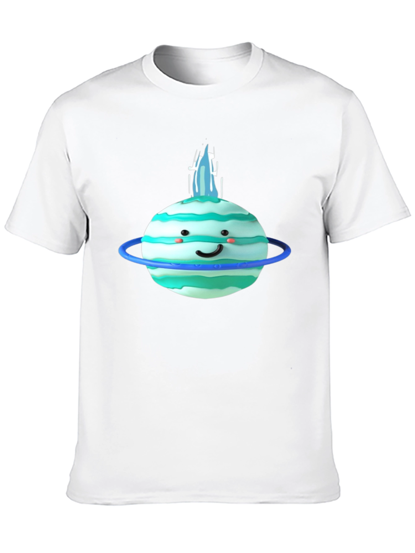 Black Cute Planet Graphic Tee - Black Cotton T-Shirt view 10