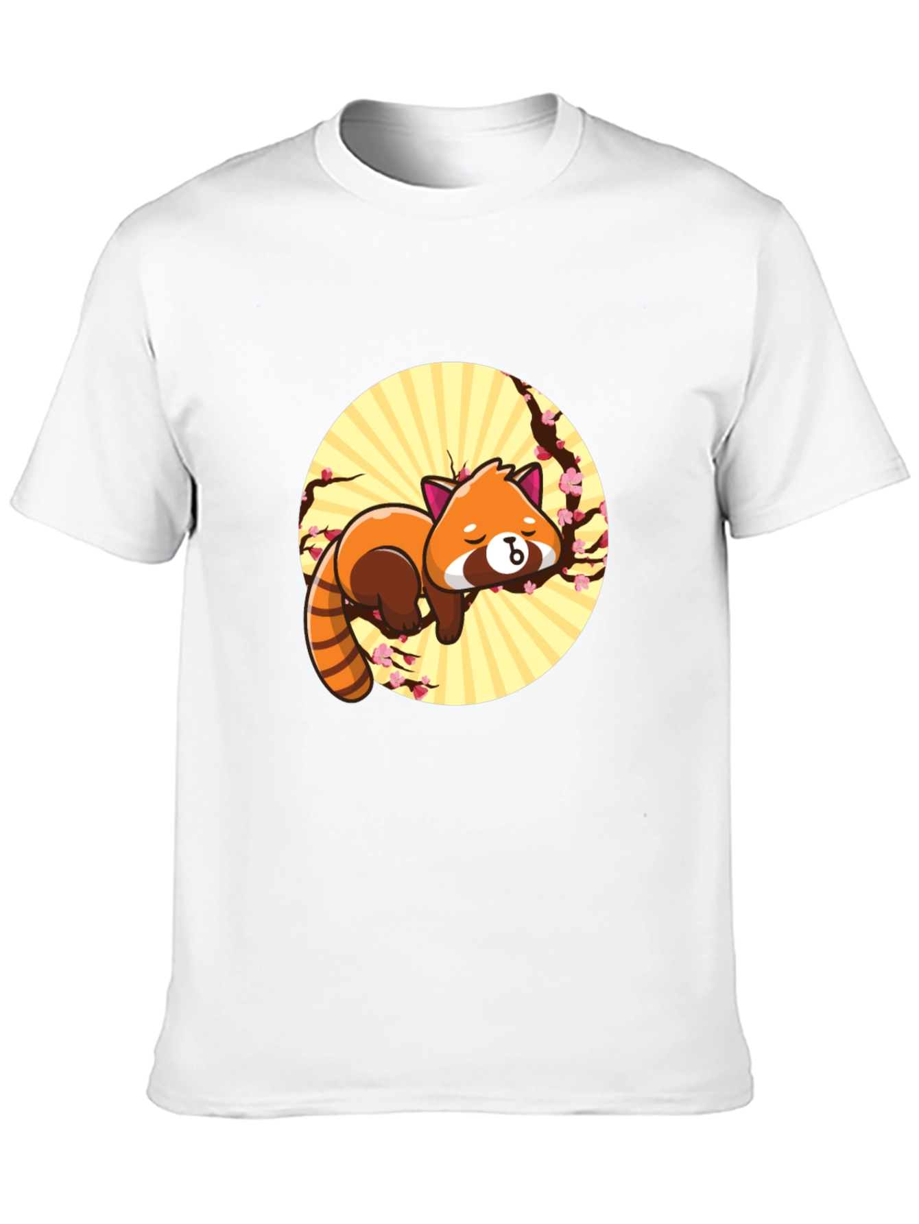 Black Cute Red Panda T-Shirt - Relaxed Graphic Tee view 10