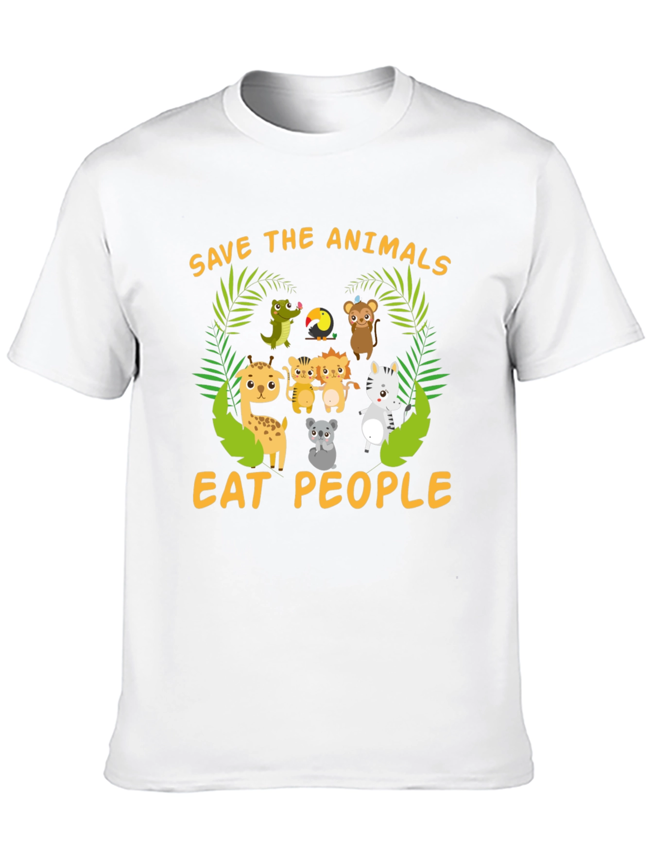Black Save the Animals, Eat People T-Shirt view 10