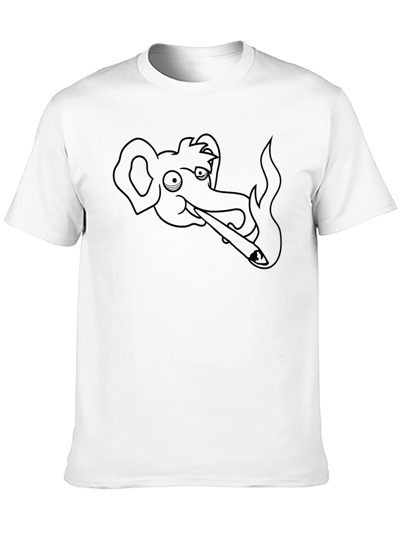 Black Elephant Smoking Blunt Graphic T-Shirt view 10