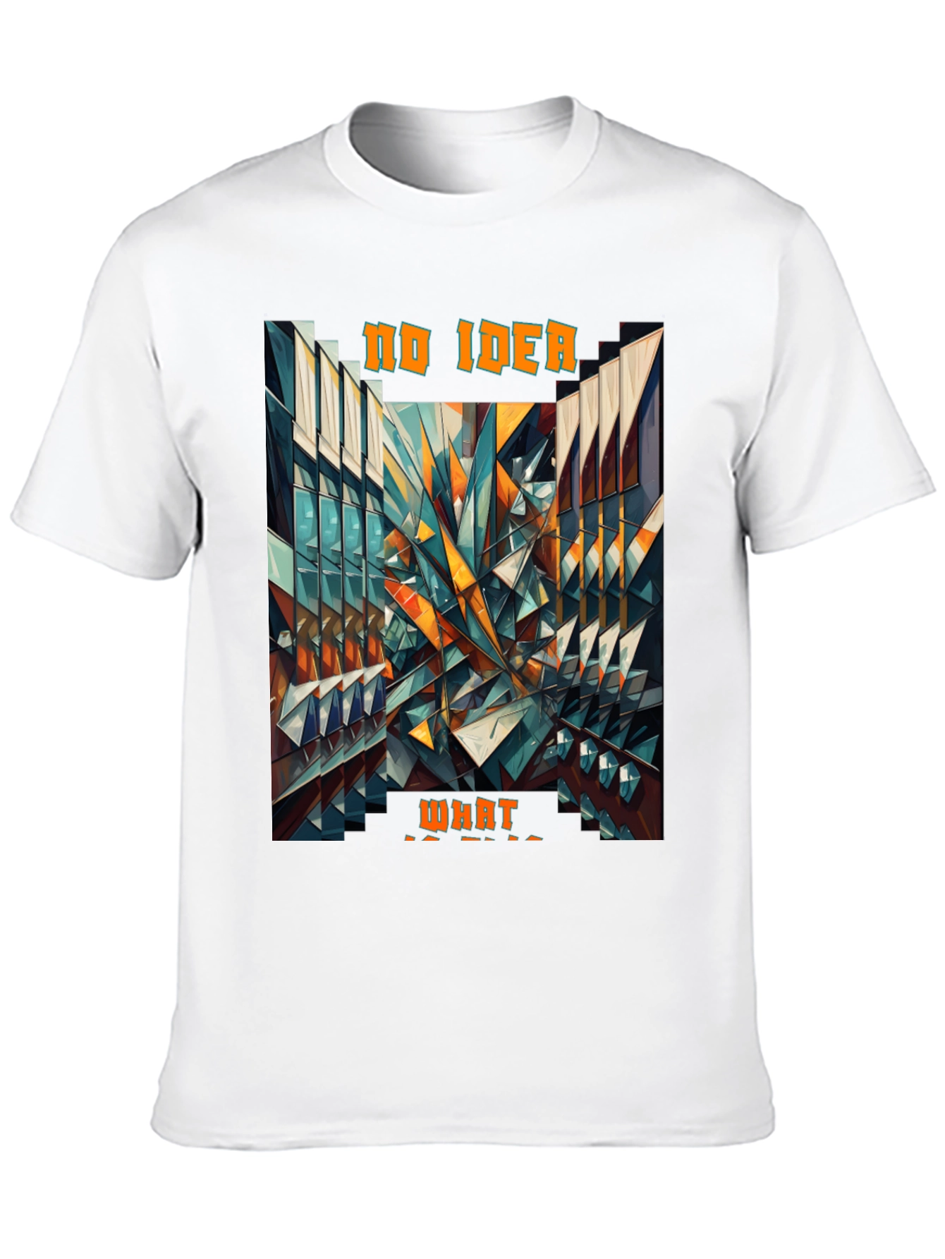 Black Abstract Geometric 'No Idea What' Graphic Tee view 10