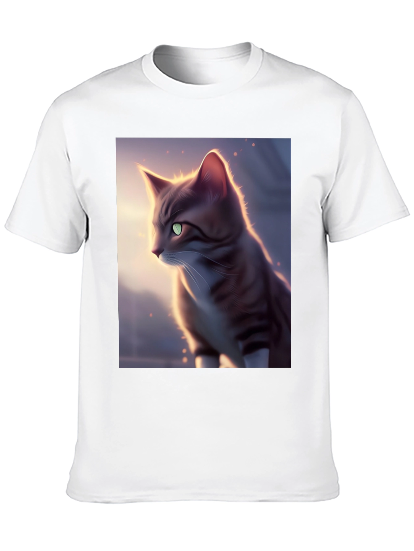 Black Artistic Cat Graphic Black T-Shirt view 10
