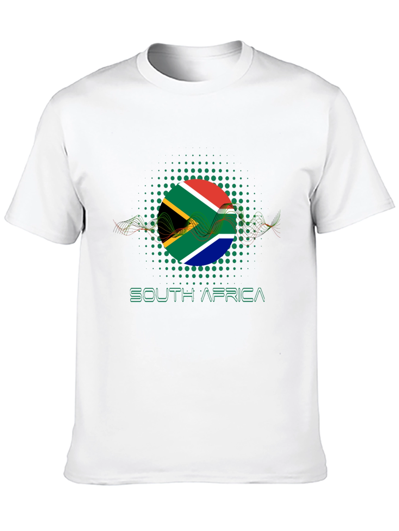 Black South Africa Flag Graphic Black T-Shirt view 10