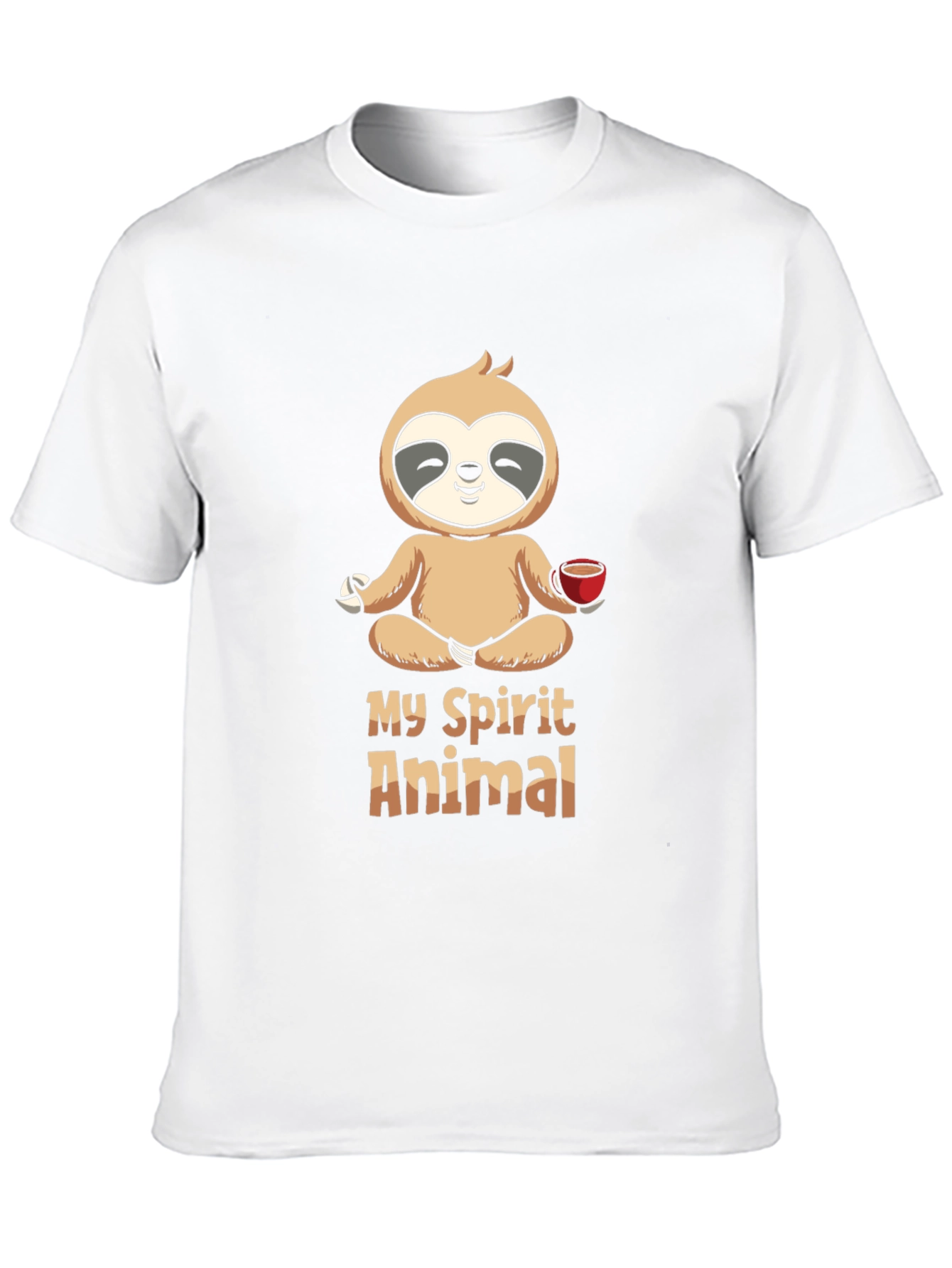 Black My Spirit Animal Sloth Meditation Black T-Shirt view 10