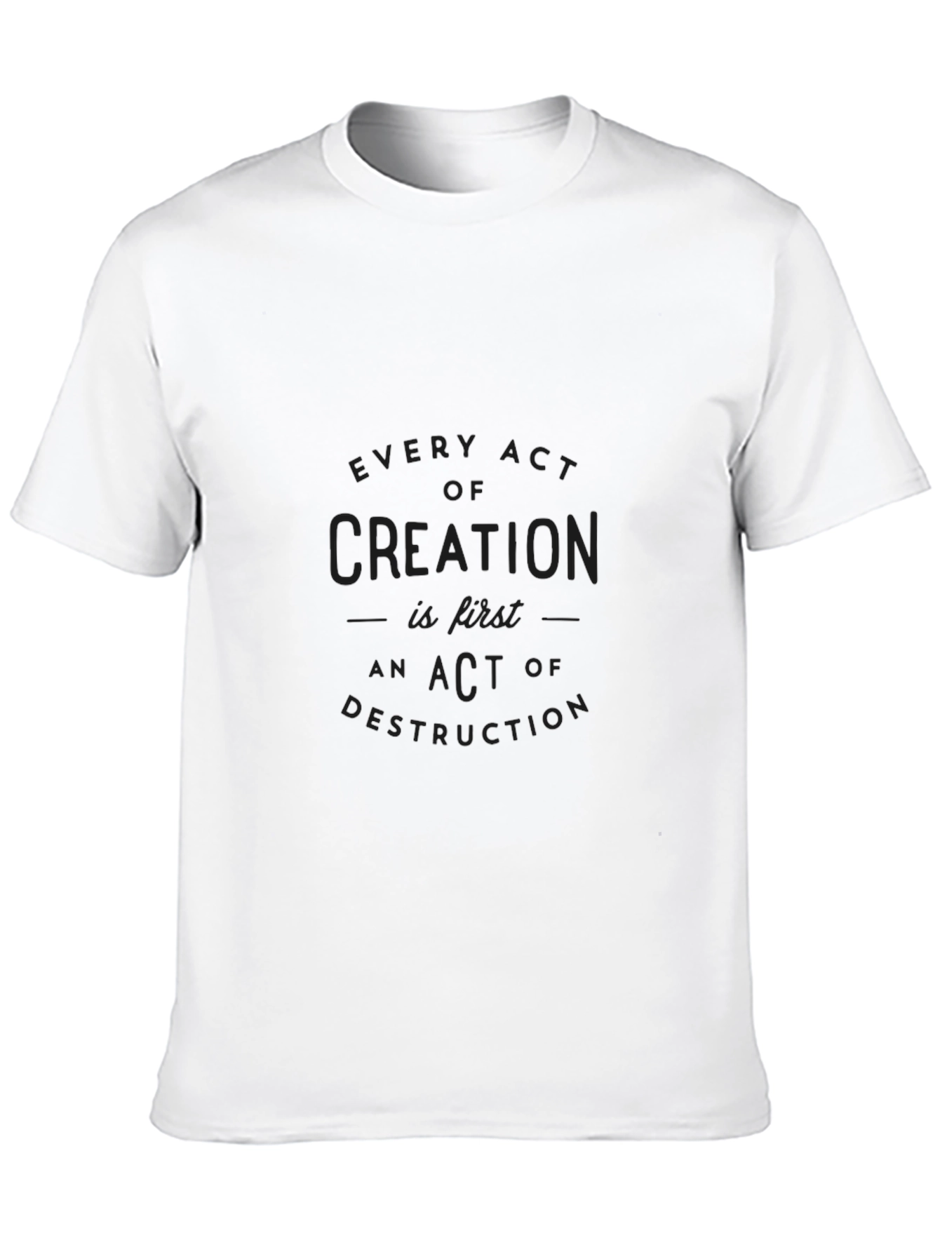 Black Creation Destruction Graphic Tee - Men's Black T-Shirt view 10