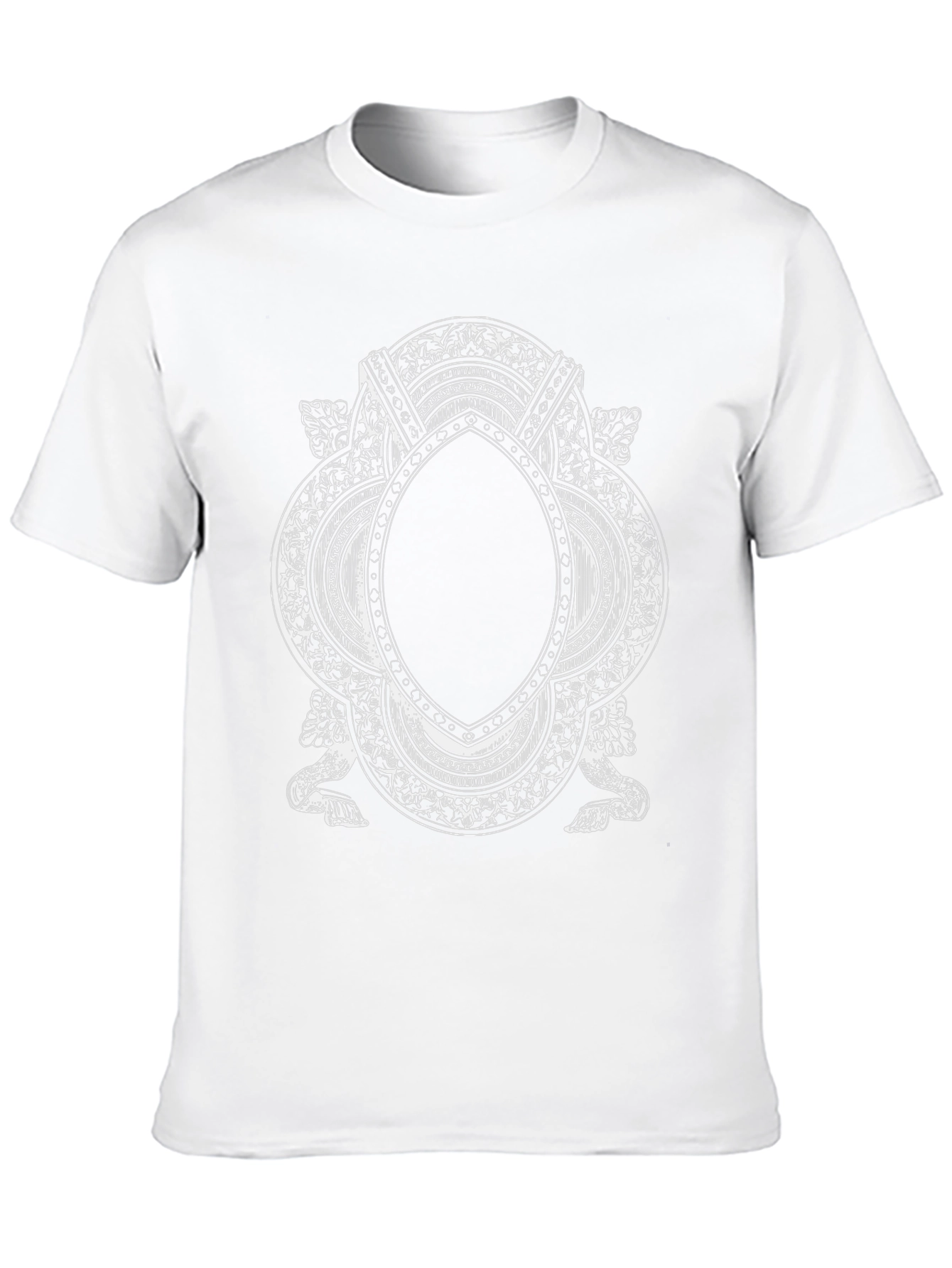 Black Ornate Frame Graphic Tee - Vintage Style Black T-Shirt view 10