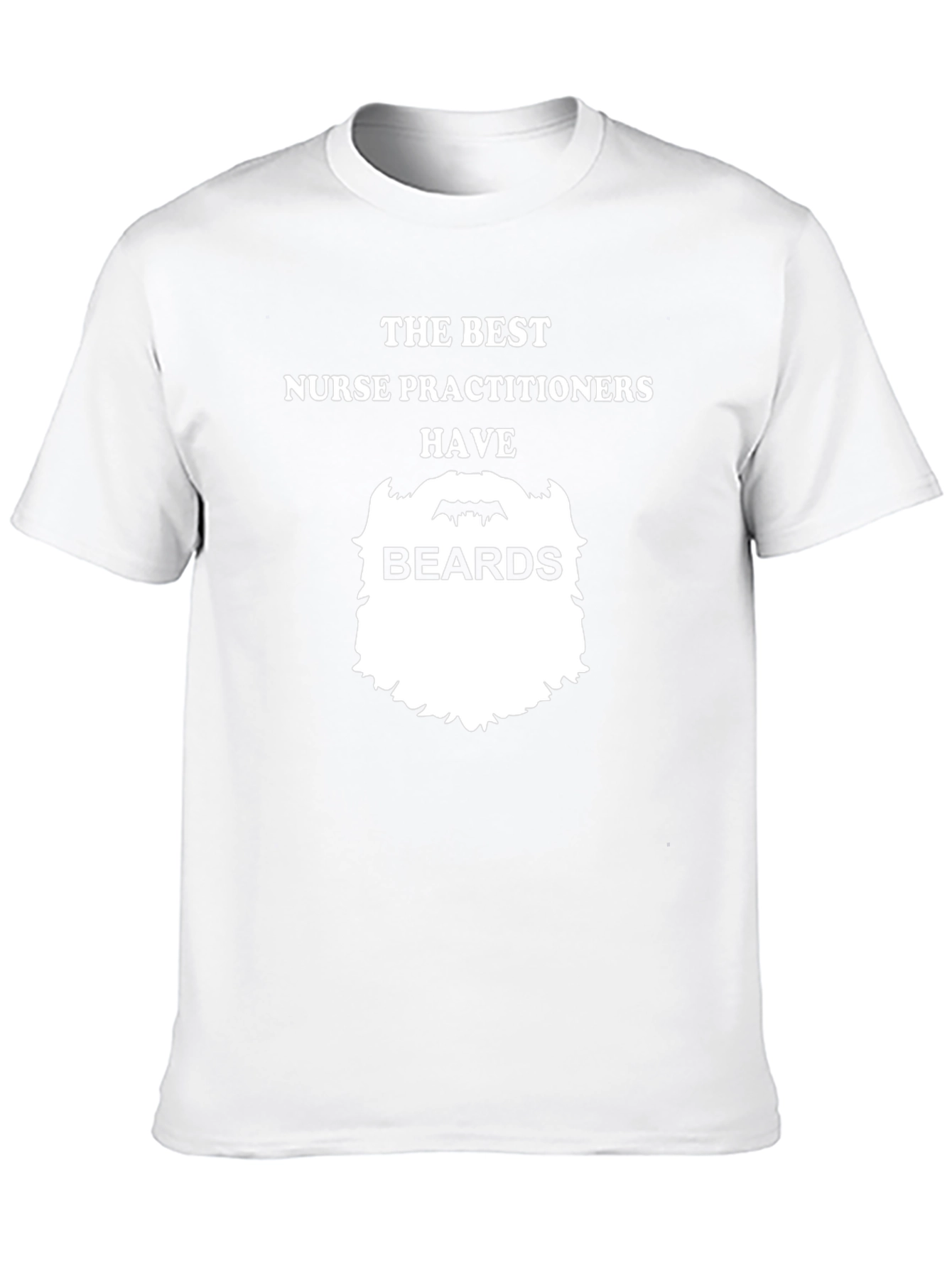 Black Bearded Nurse Practitioner T-Shirt - Black Cotton Tee view 10