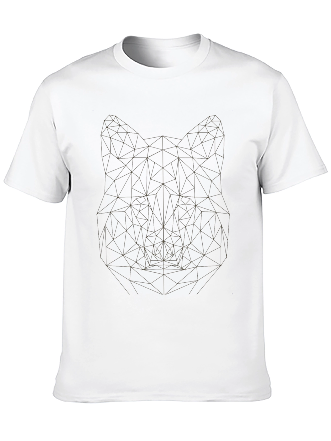 Black Geometric Wolf Graphic Tee - Modern Minimalist Design view 10