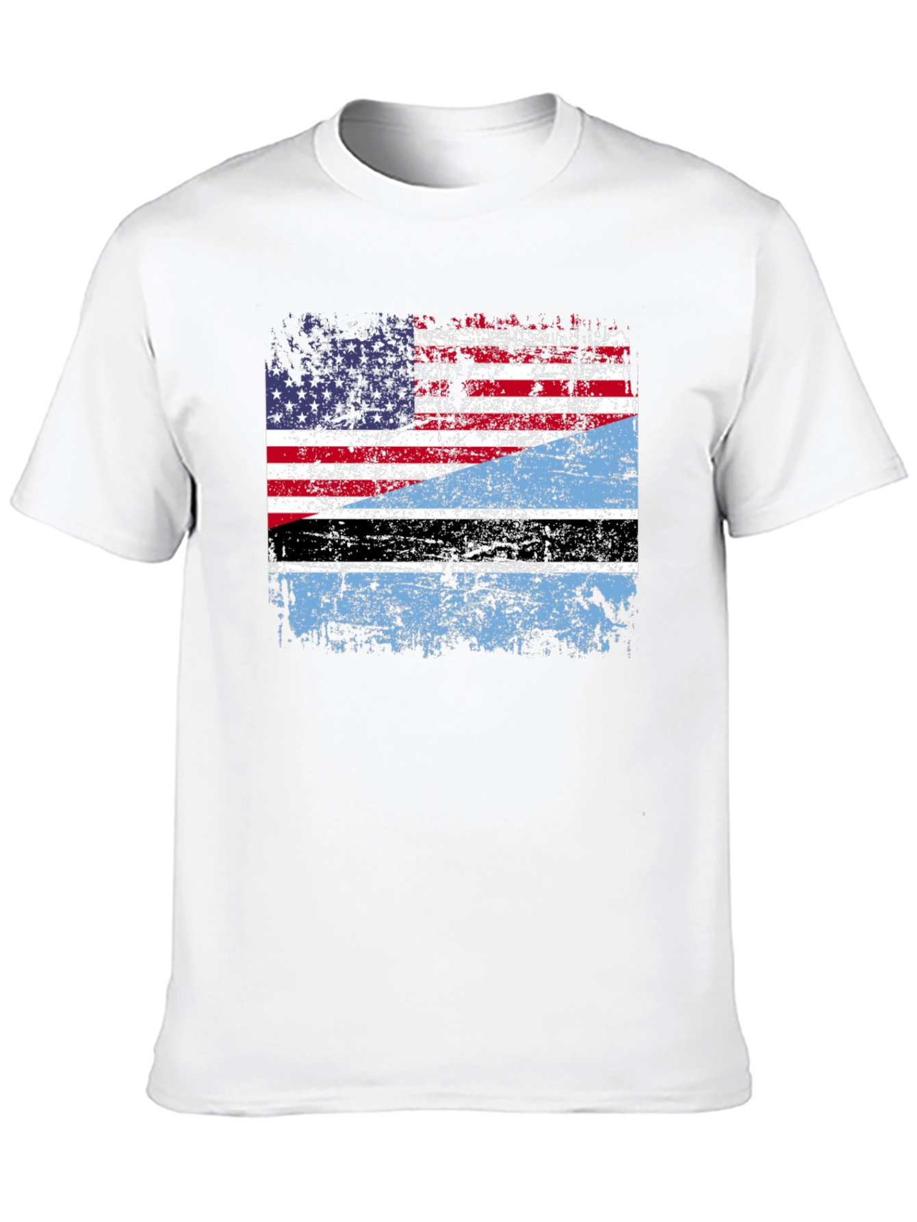 Black USA Botswana Flag Graphic Tee view 10